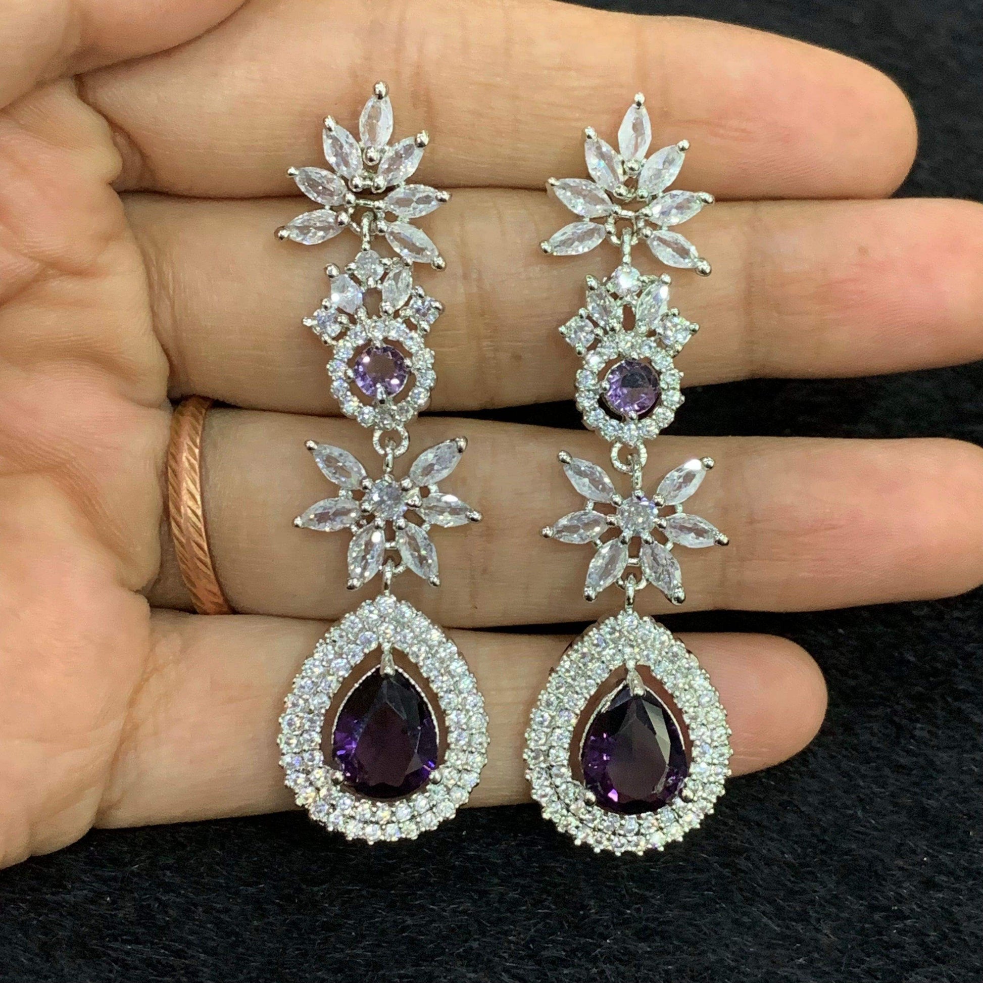Diamond earrings 44556 - Vijay & Sons
