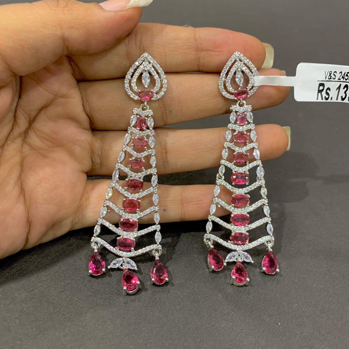 Zircon Earrings 46566 - Vijay & Sons