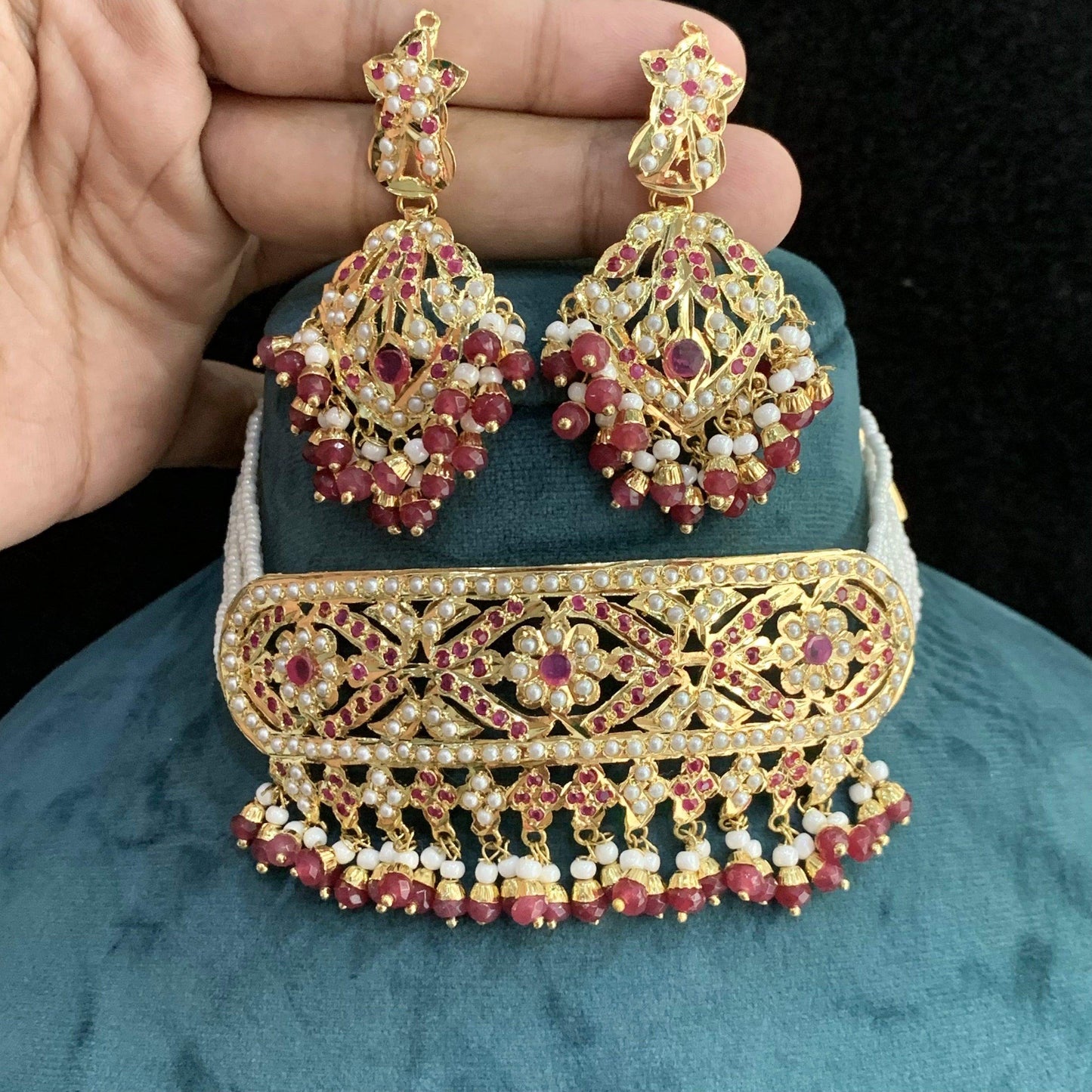 Jadau choker set 4675445 - Vijay & Sons