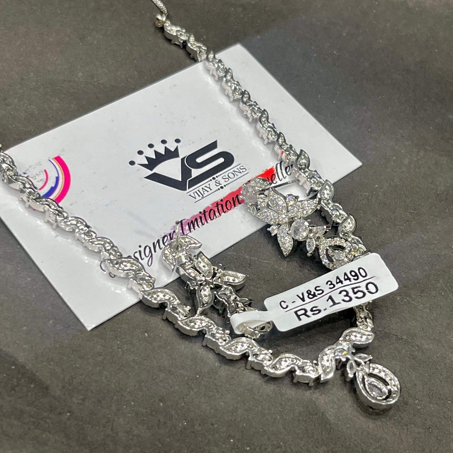 Zircon Necklace Set 22322 - Vijay & Sons