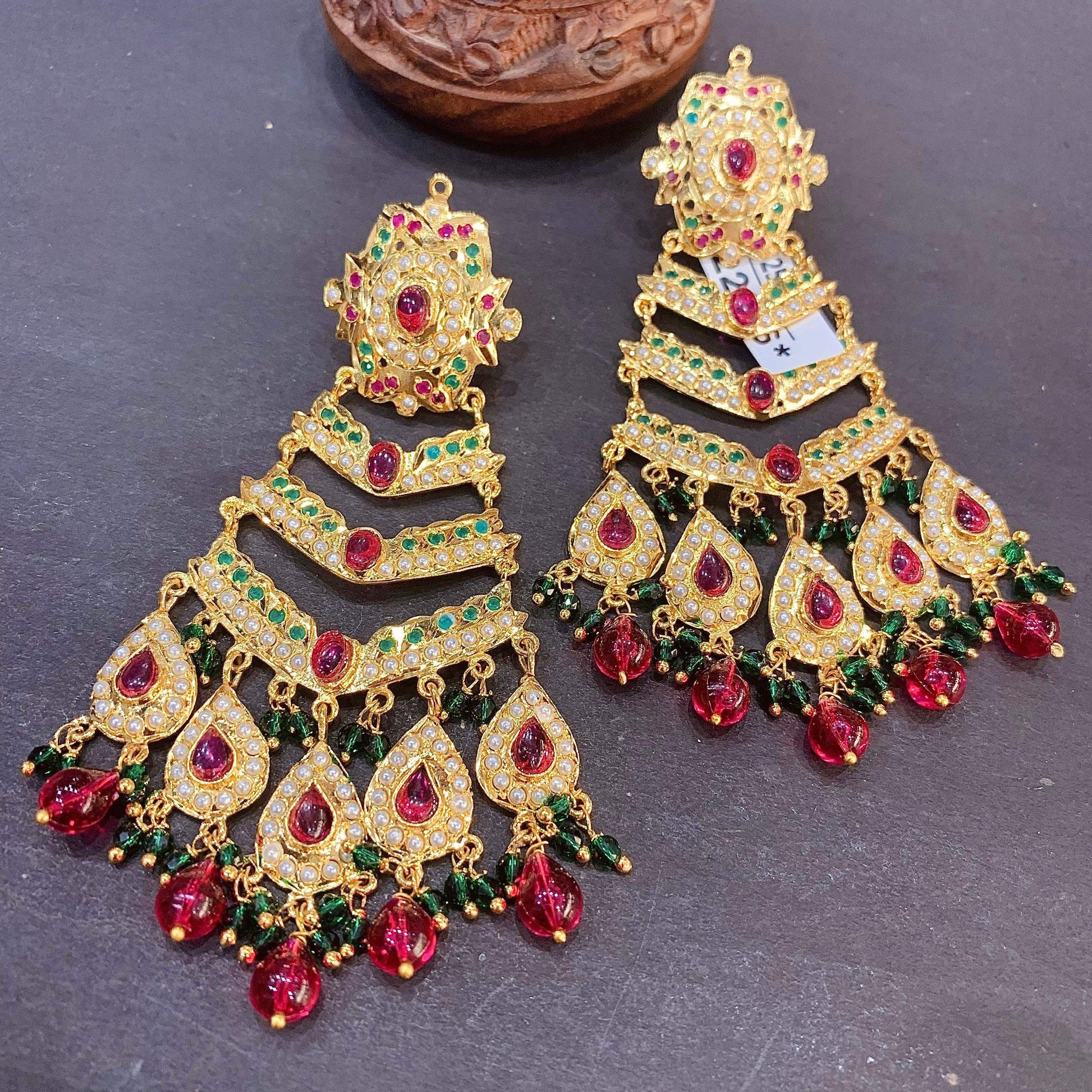 Jadau Earrings 64987 - Vijay & Sons