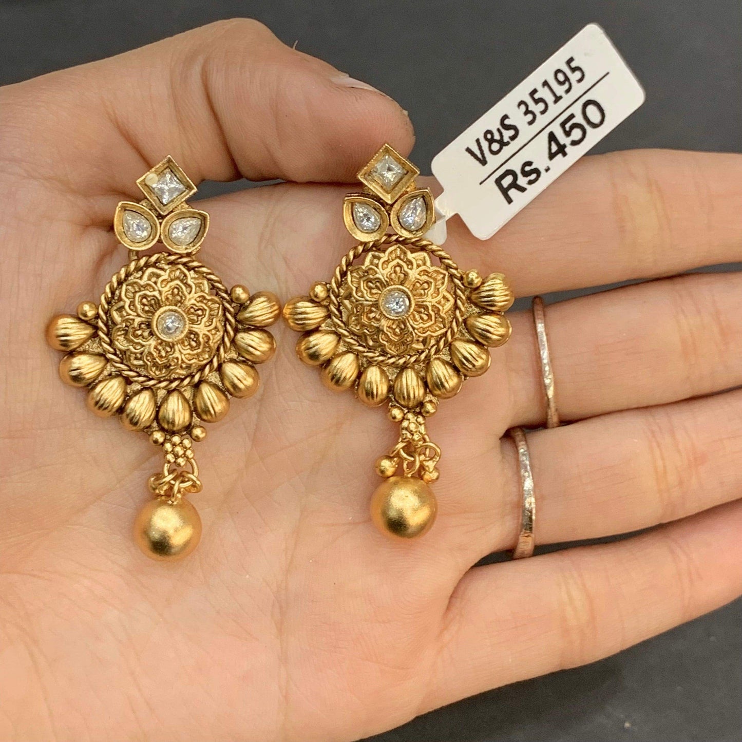Antique earrings 22334 - Vijay & Sons