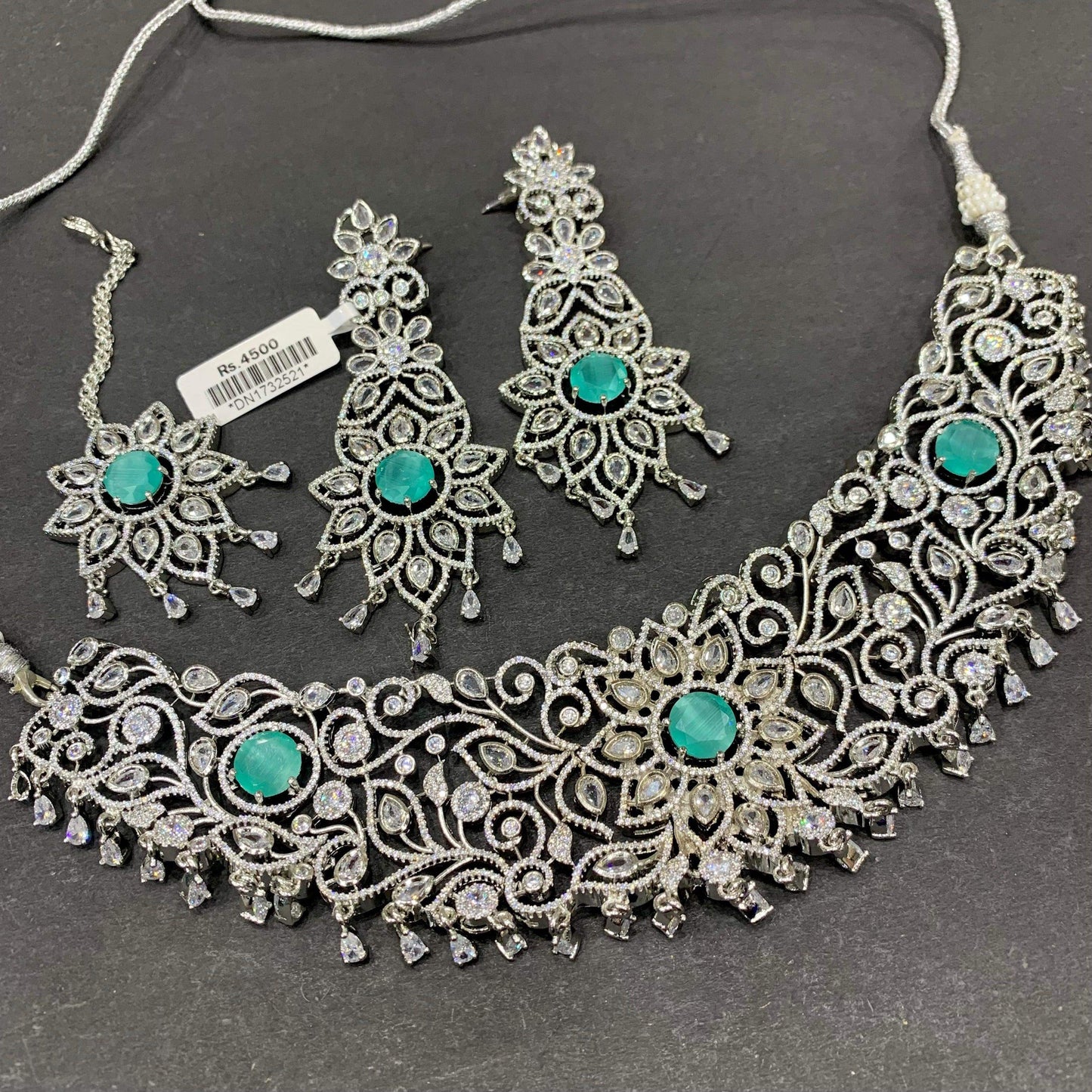 Zircon Necklace Set 98644 - Vijay & Sons