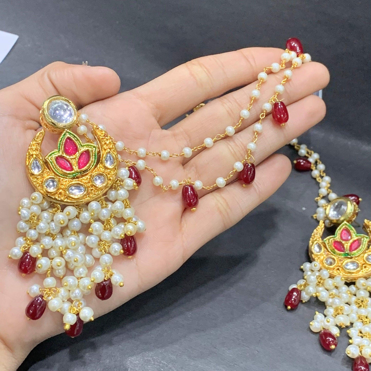 Kundan Earrings 72388 - Vijay & Sons