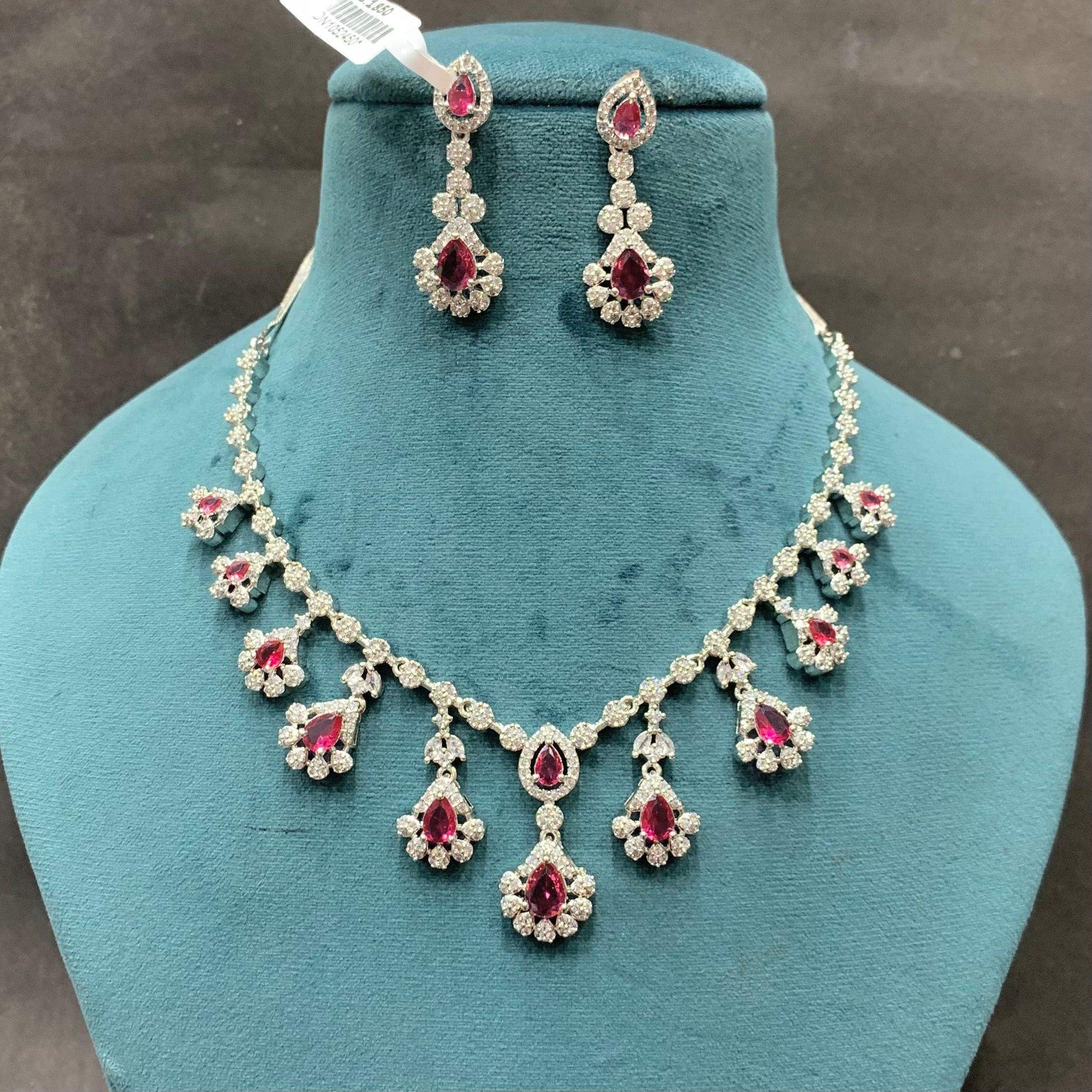 Diamond necklace set 476456 - Vijay & Sons