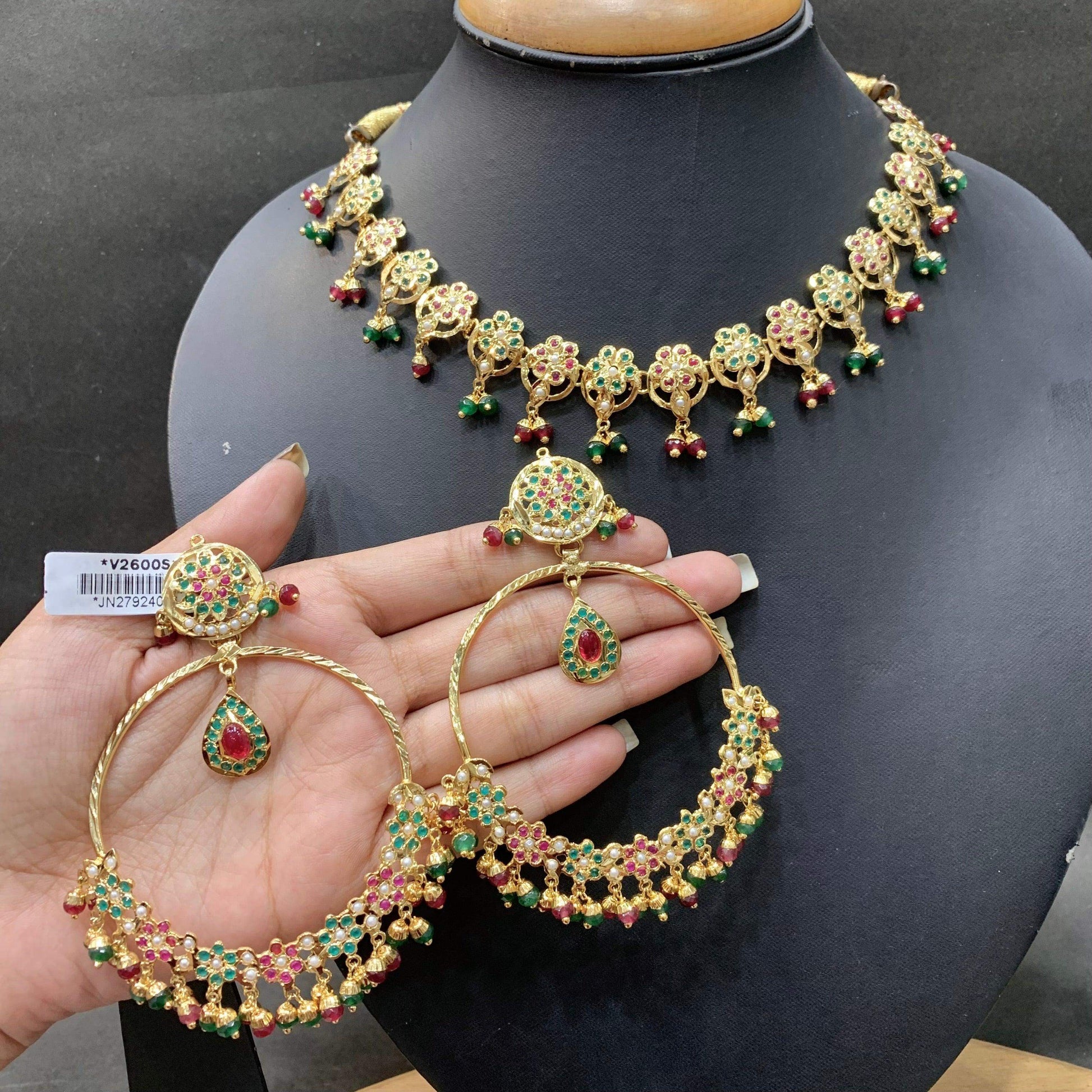 Jadau choker set 46753579 - Vijay & Sons