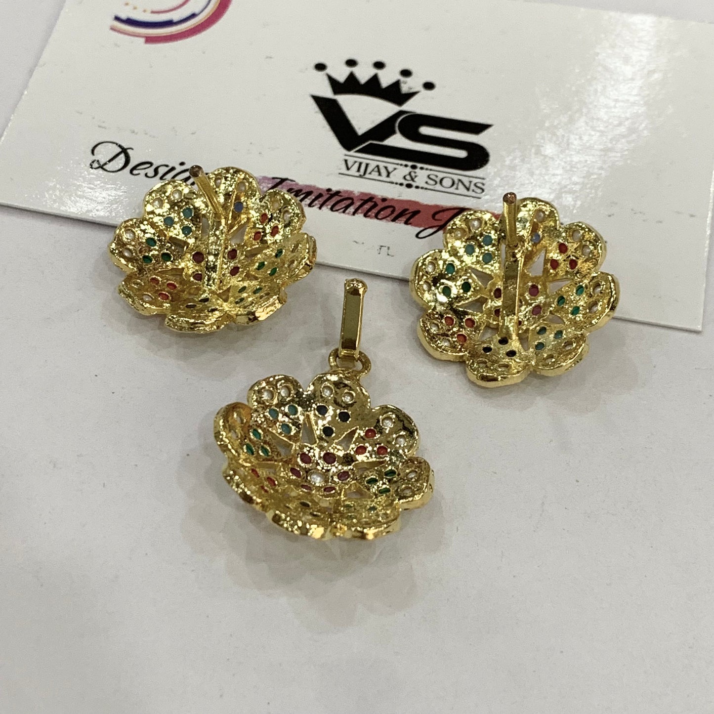 Jadau Pendant set 759270 - Vijay & Sons