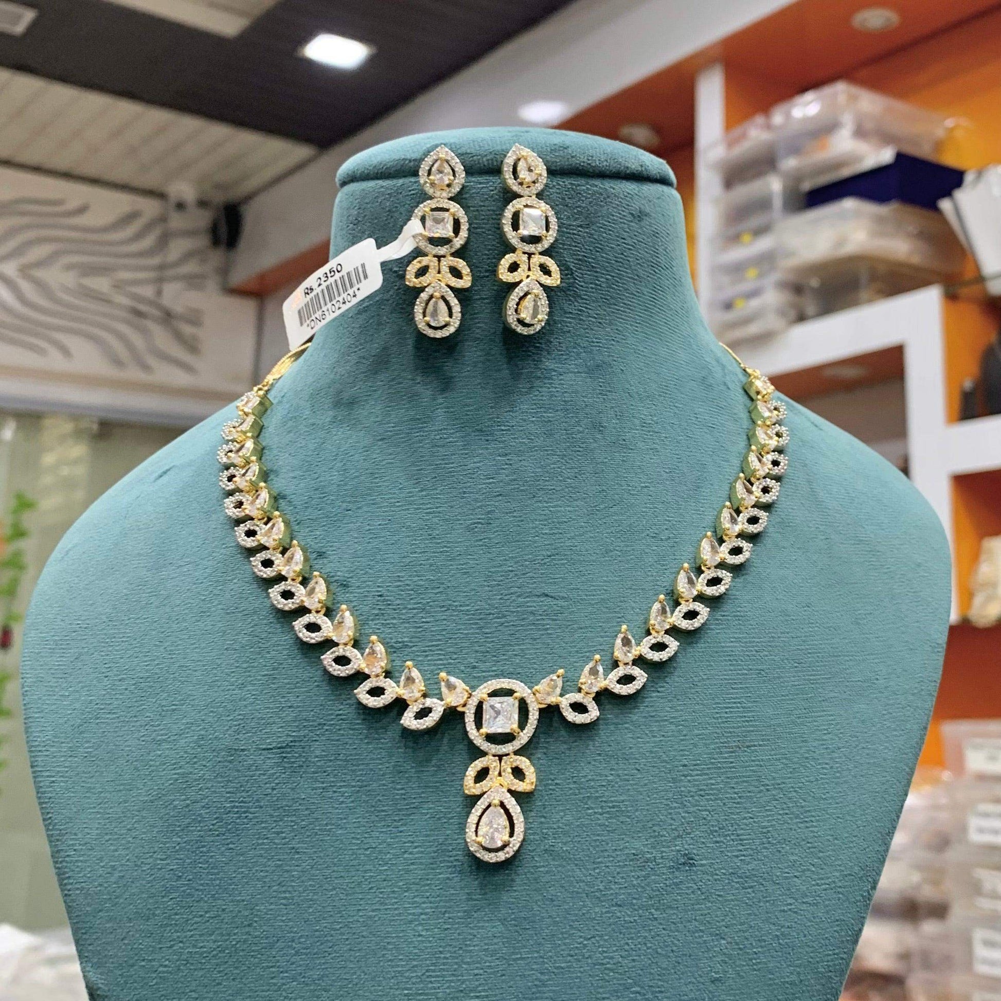 Zircon Necklace Set 23411 - Vijay & Sons