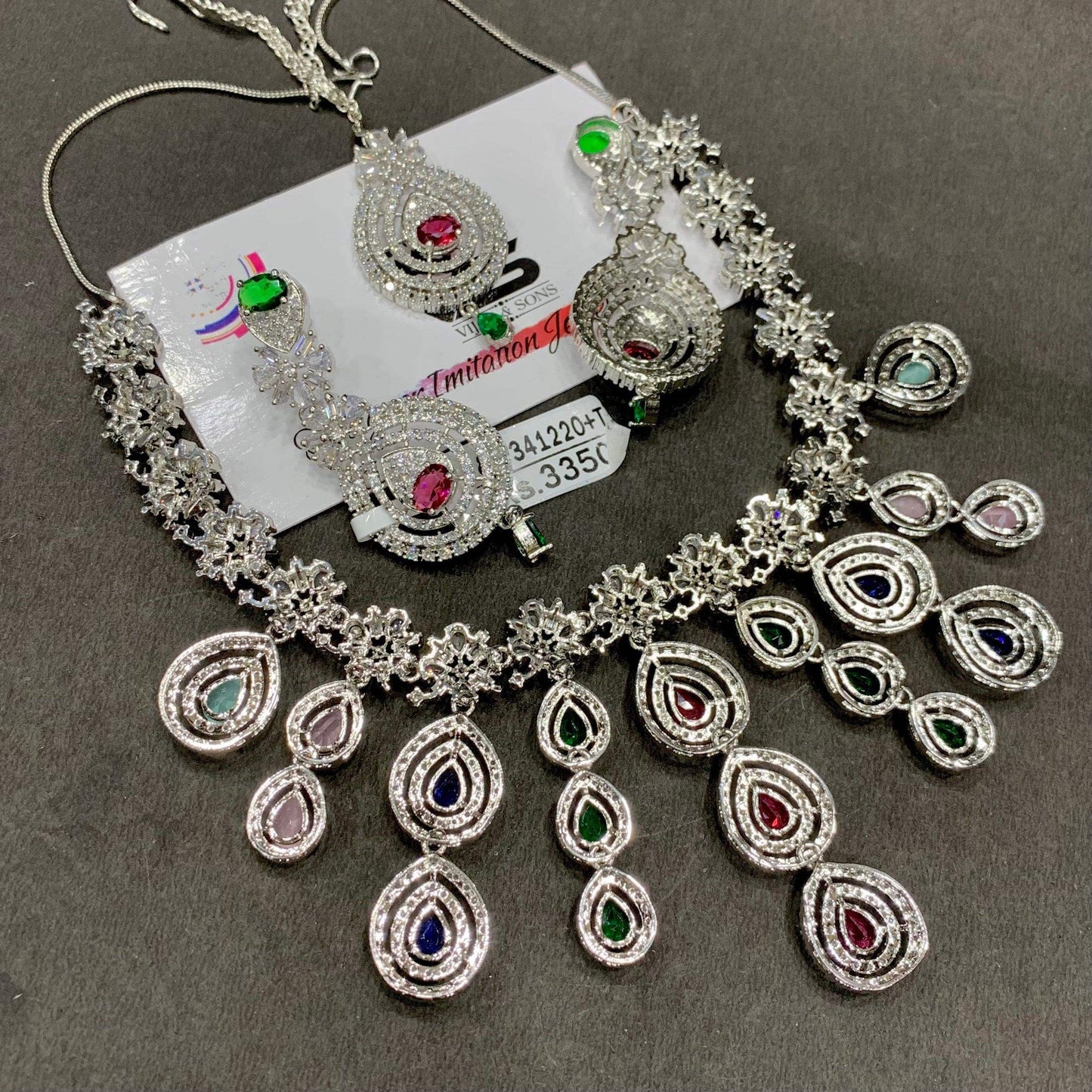 Zircon Necklace Set 562544 - Vijay & Sons