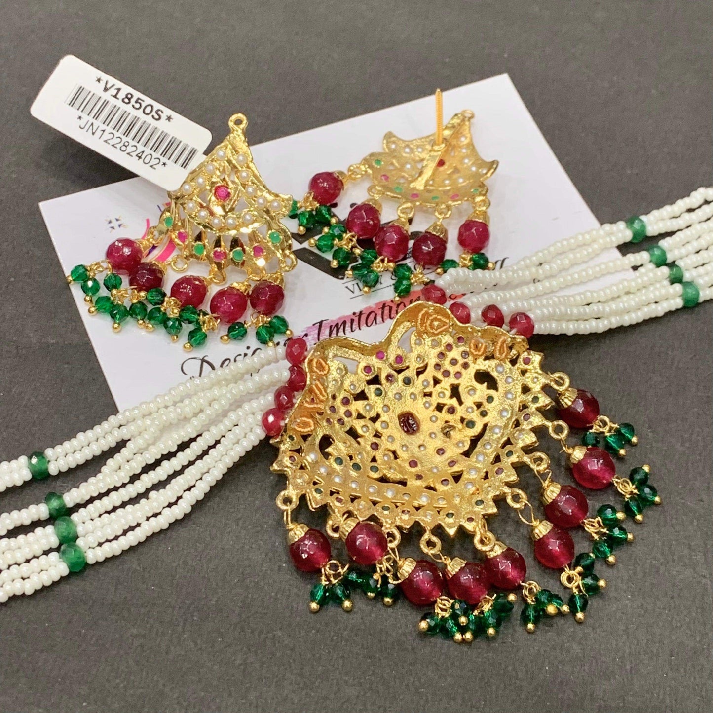 Jadau choker set8666223 - Vijay & Sons