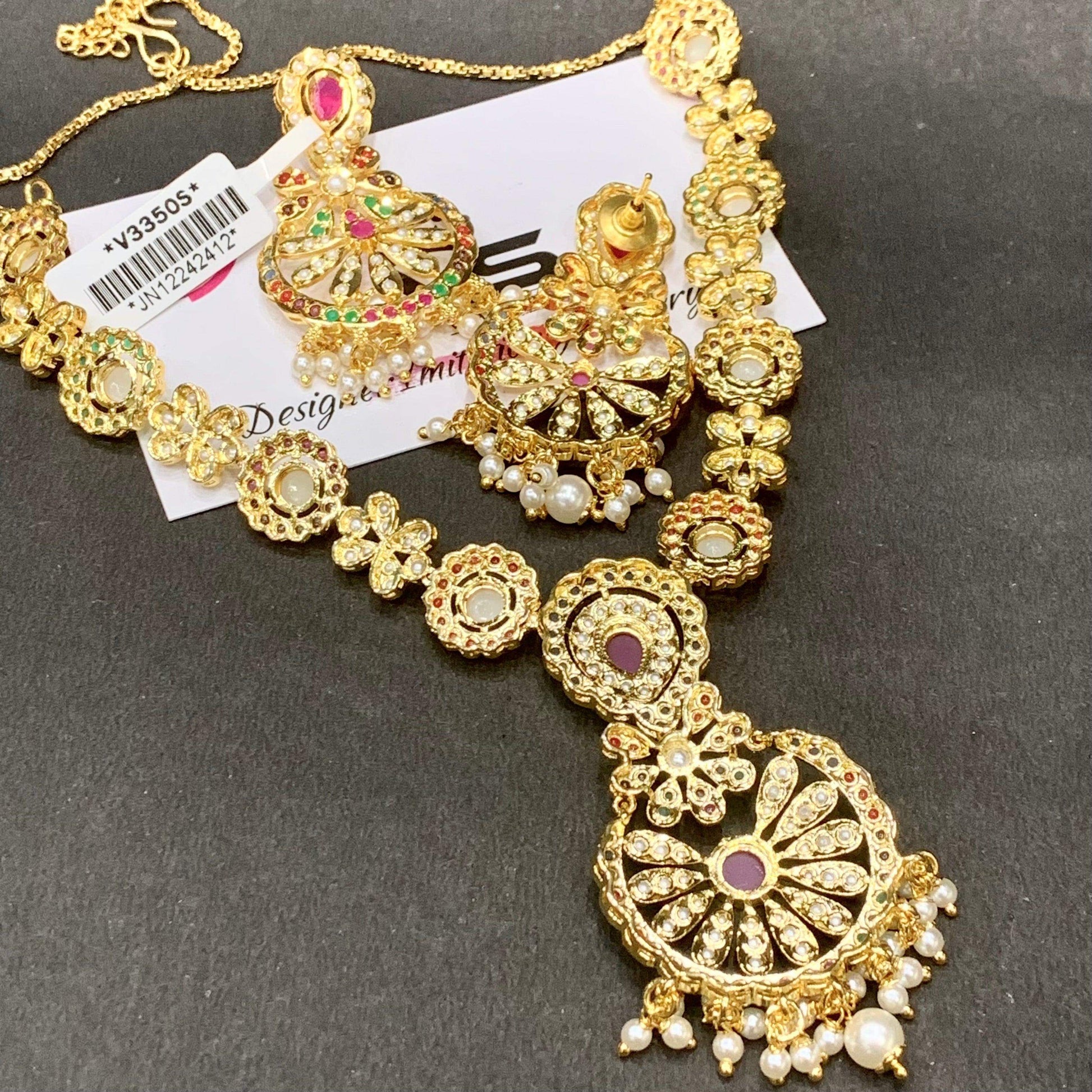 jadau necklace set 455435 - Vijay & Sons