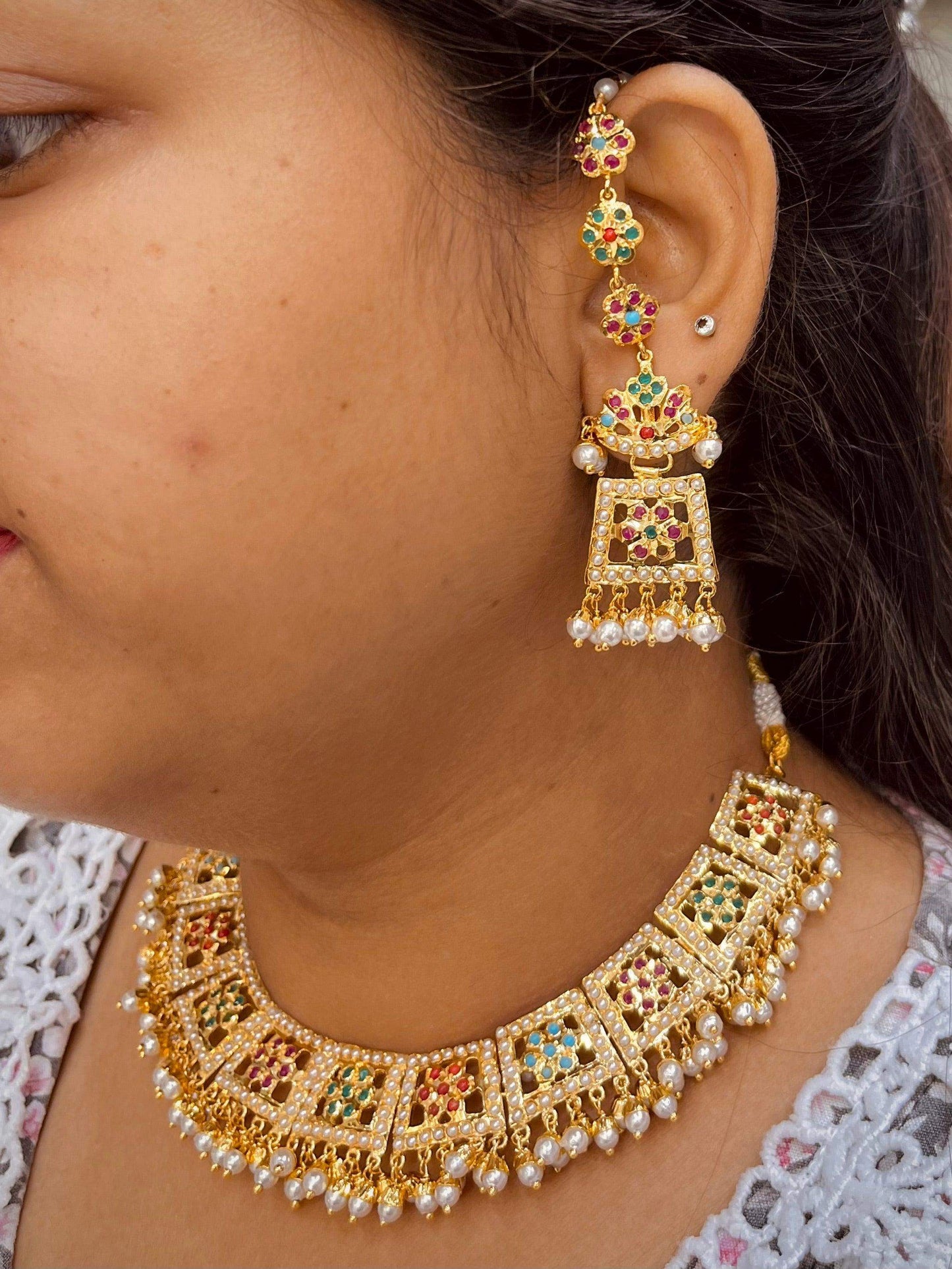 Jadau Necklace Set 676665 - Vijay & Sons