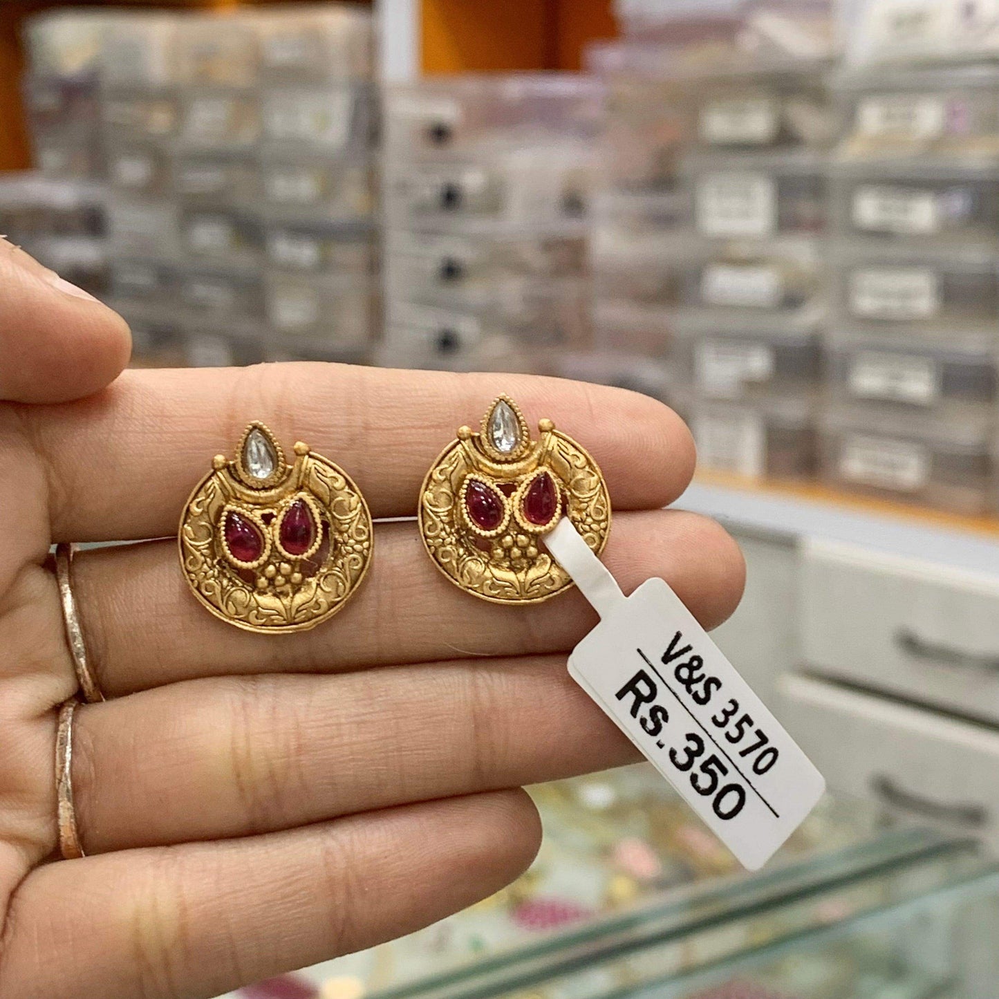Antique Earrings 355343 - Vijay & Sons
