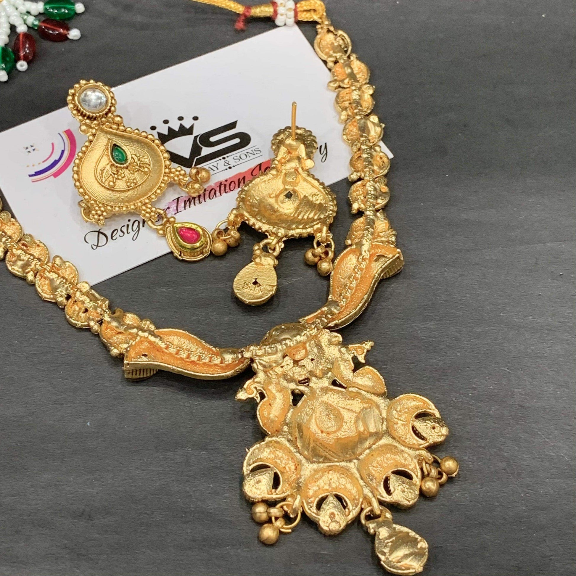 Antique necklace set 436413 - Vijay & Sons