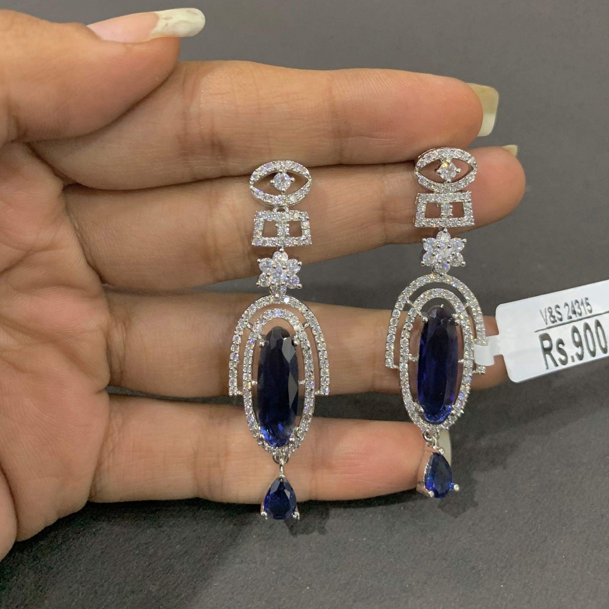 Zircon Earrings 466777 - Vijay & Sons