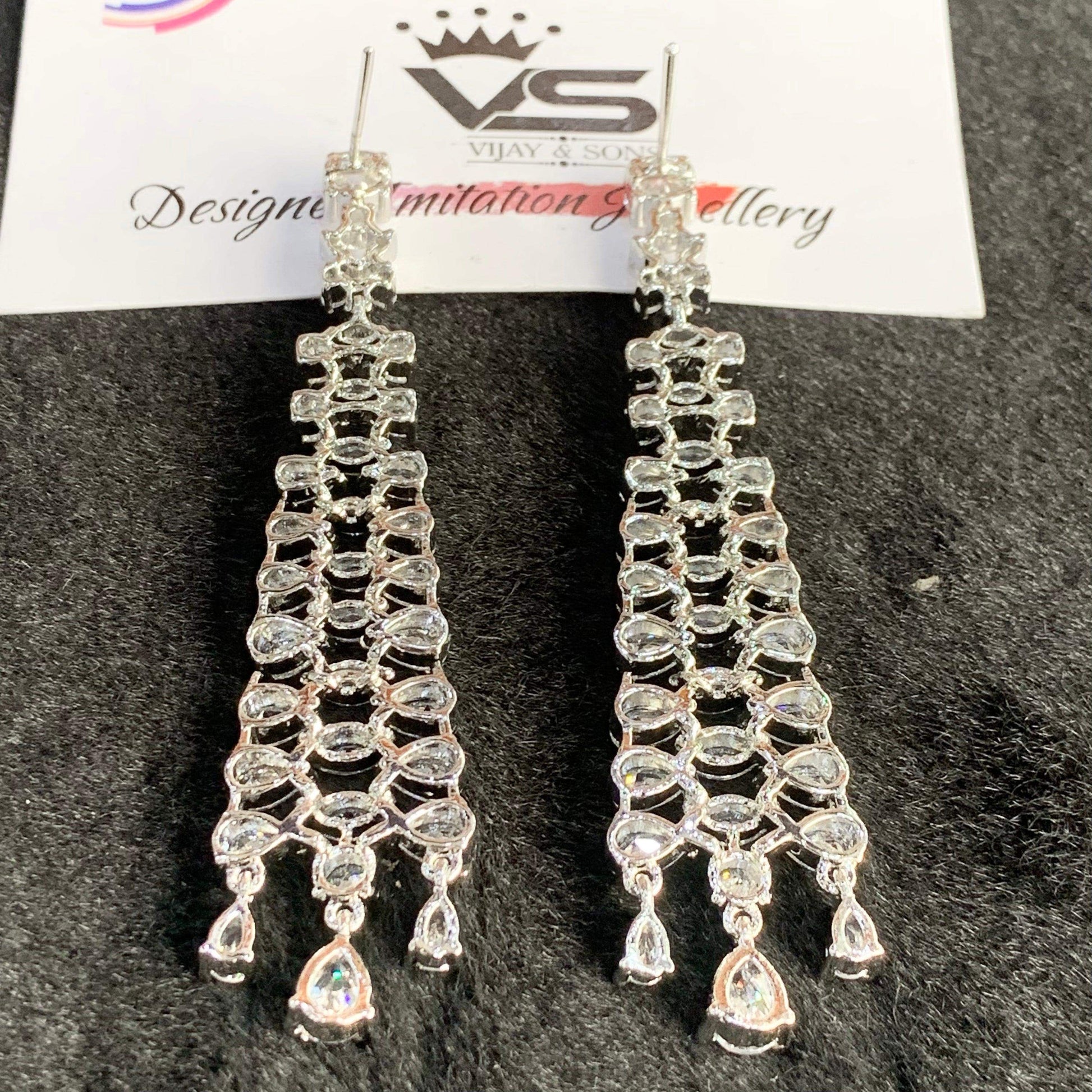 American diamond earrings 245784 - Vijay & Sons