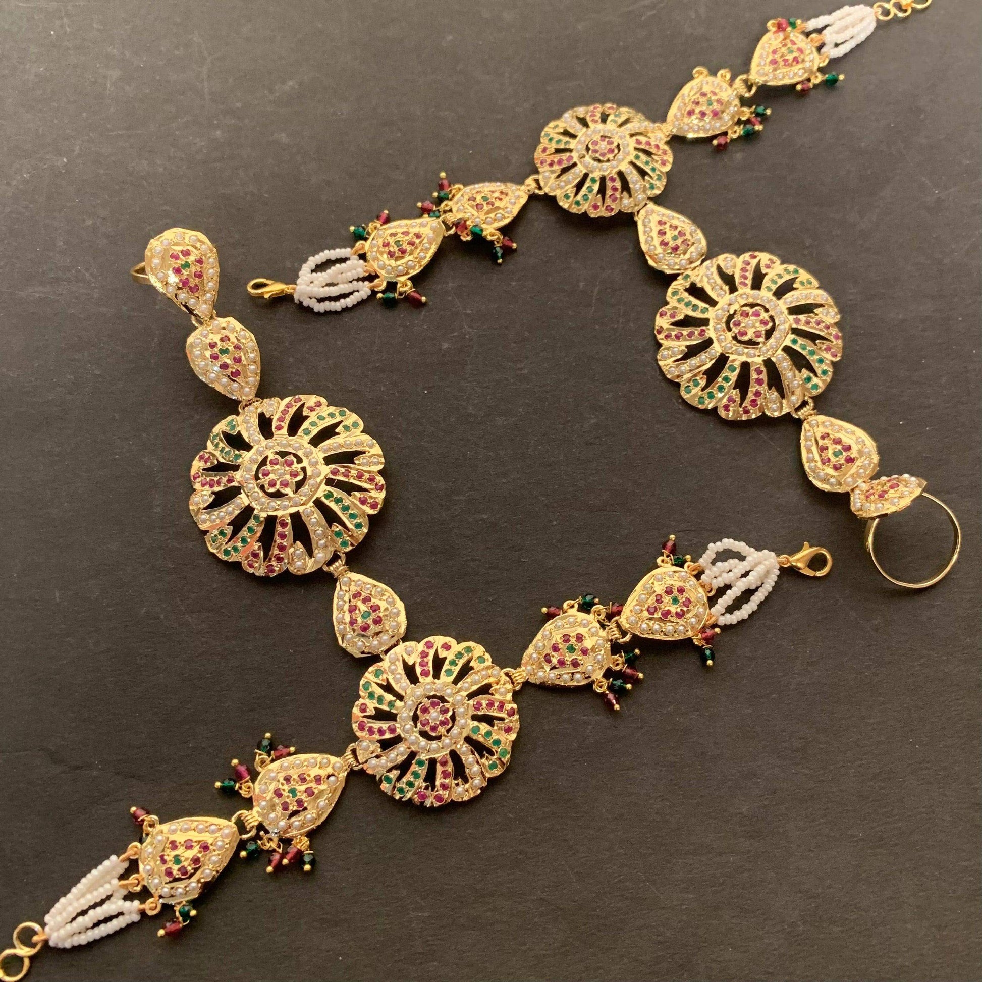 Jadau Ring adjustable size 294719 - Vijay & Sons