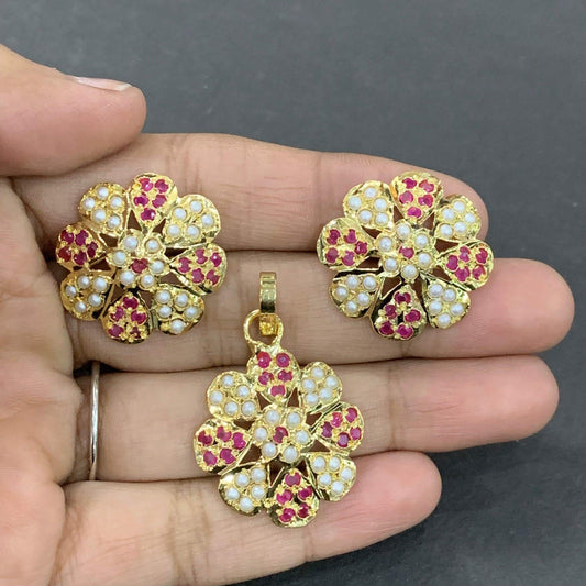 Jadau Pendant set 493729 - Vijay & Sons