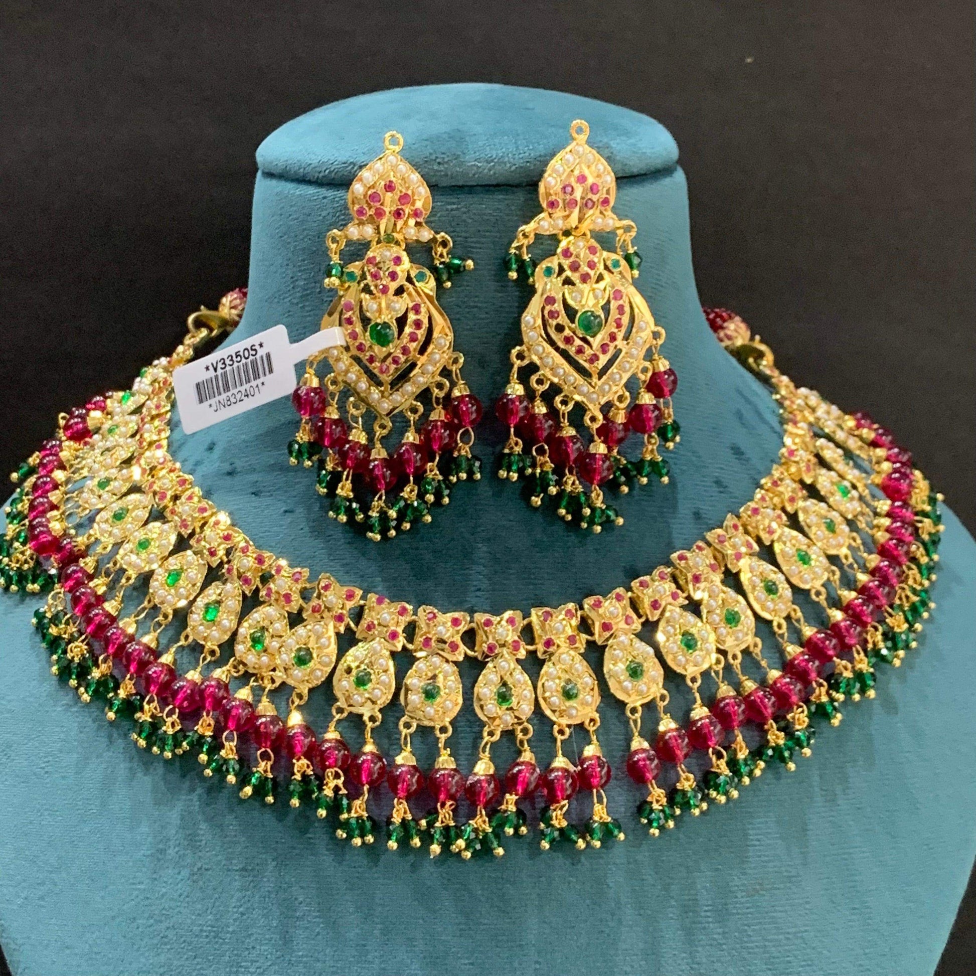 Jadau necklace set 86887 - Vijay & Sons