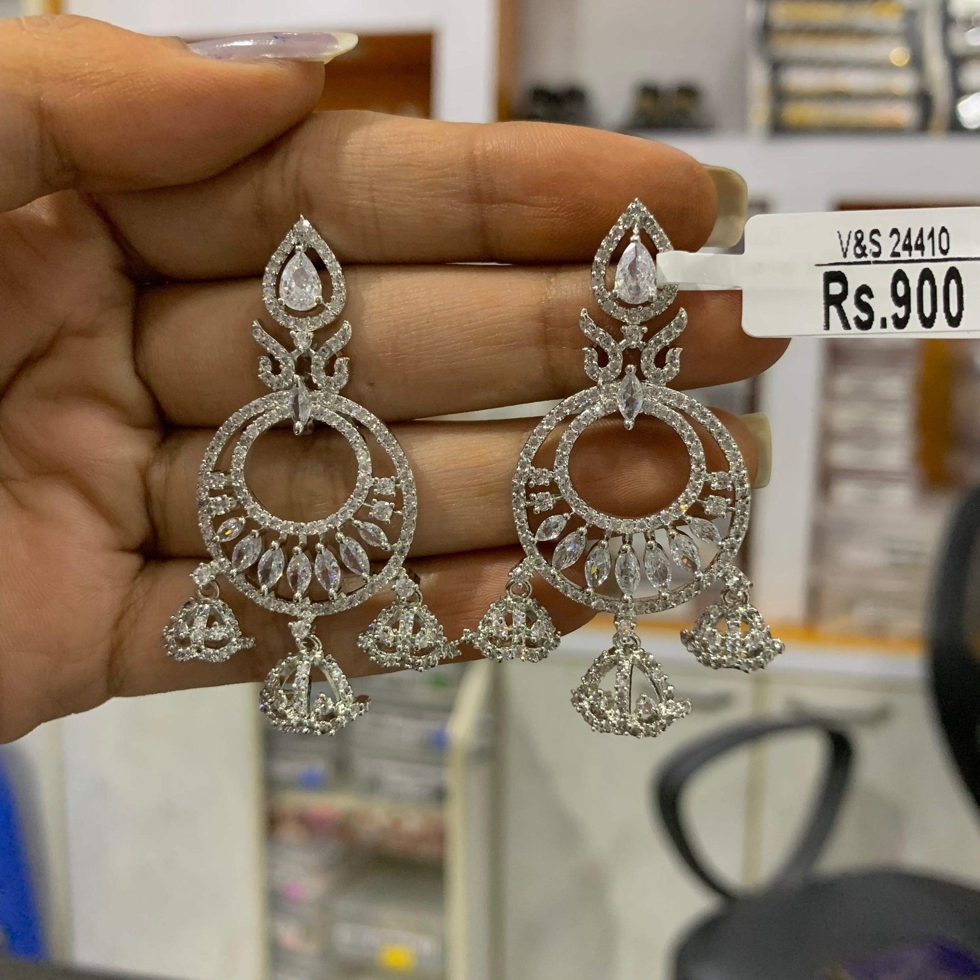 American Diamond Earrings 56363 - Vijay & Sons