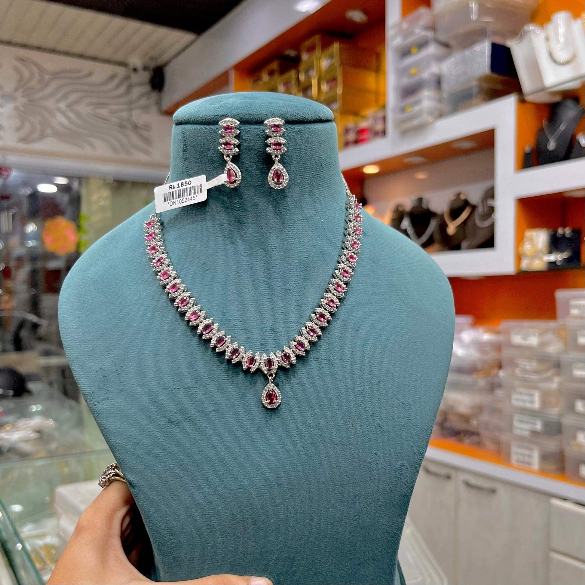 Zircon Necklace Set 46543 - Vijay & Sons