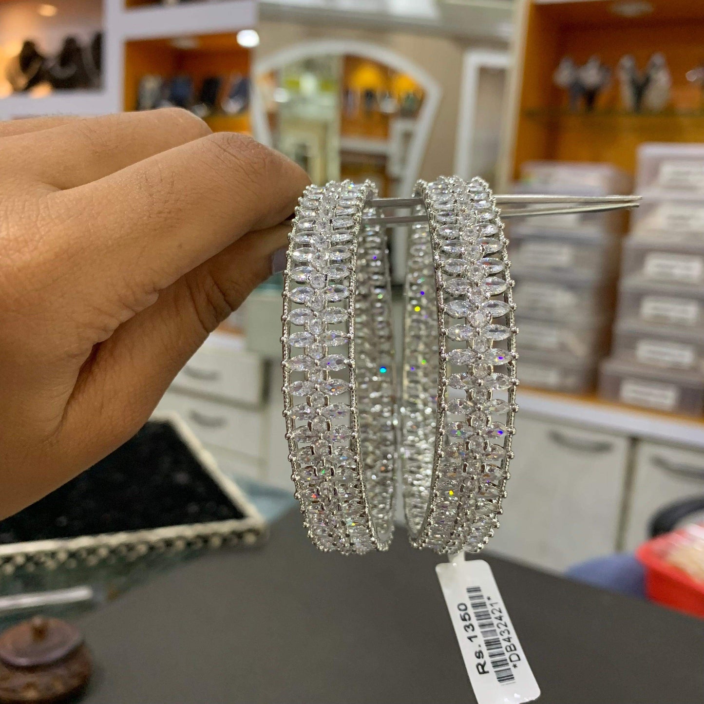 American Diamond Bangles 123454 - Vijay & Sons