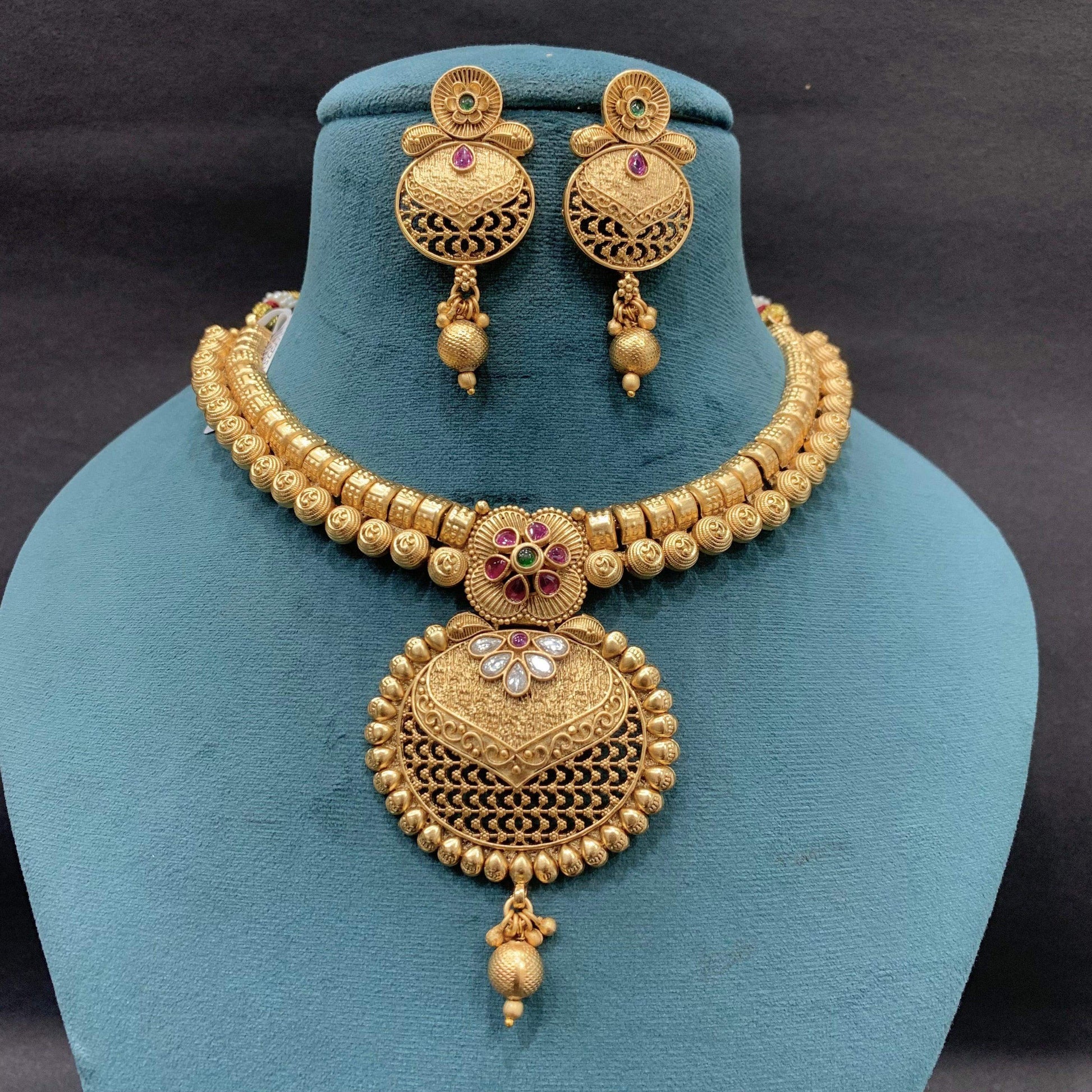 Antique Necklace Set 452525 - Vijay & Sons