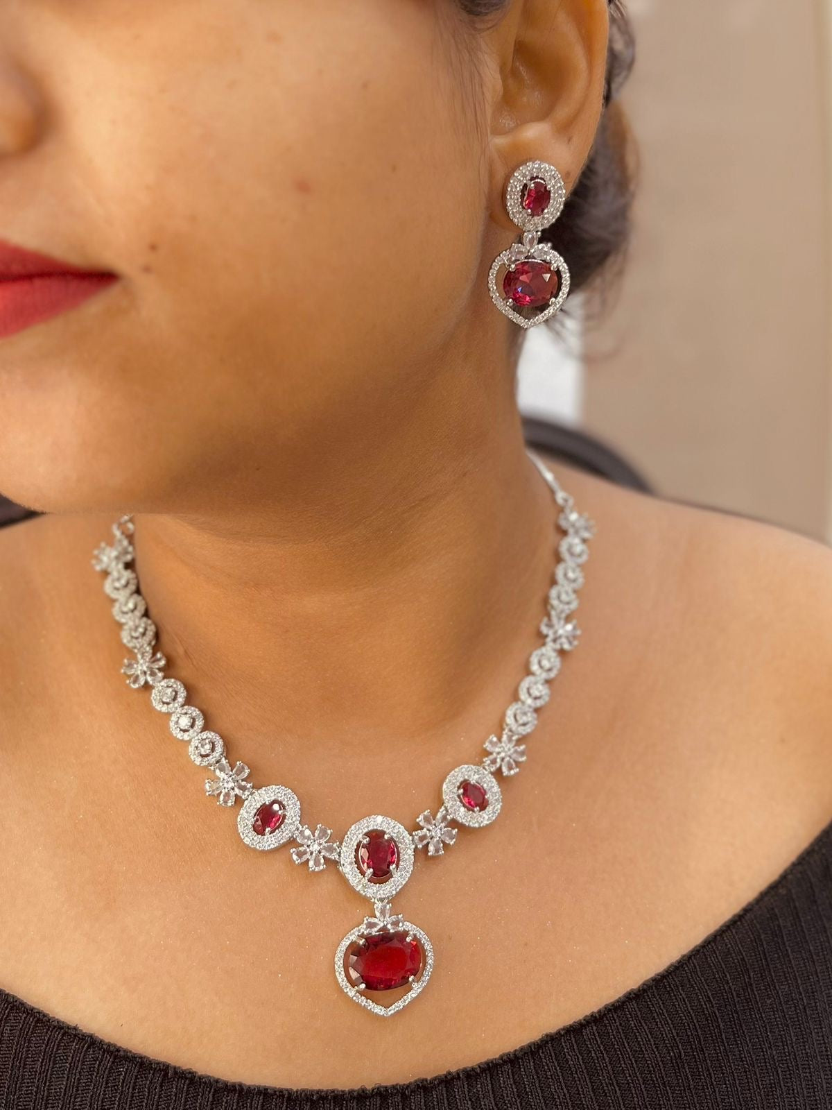Zircon Necklace Set 65789