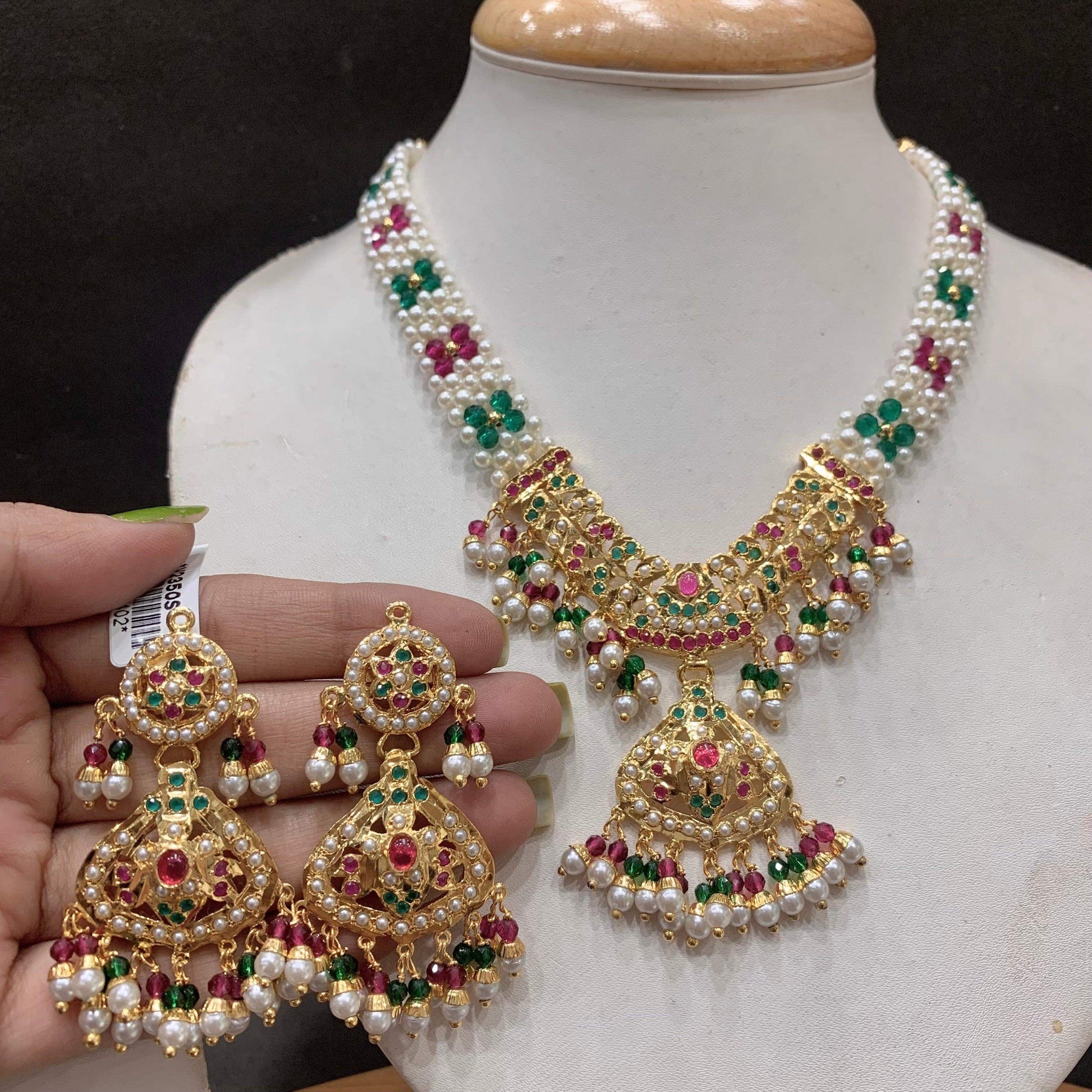 Jadau Necklace Set 058492 - Vijay & Sons