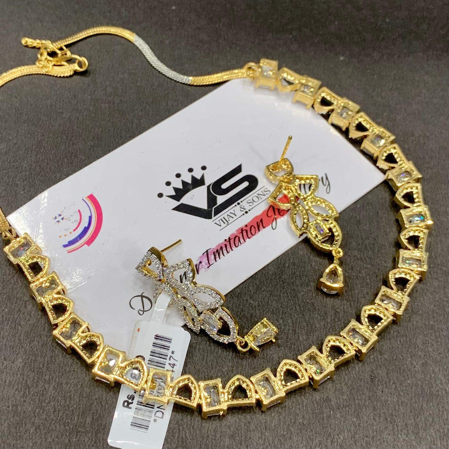 Zircon Necklace Set 194810 - Vijay & Sons