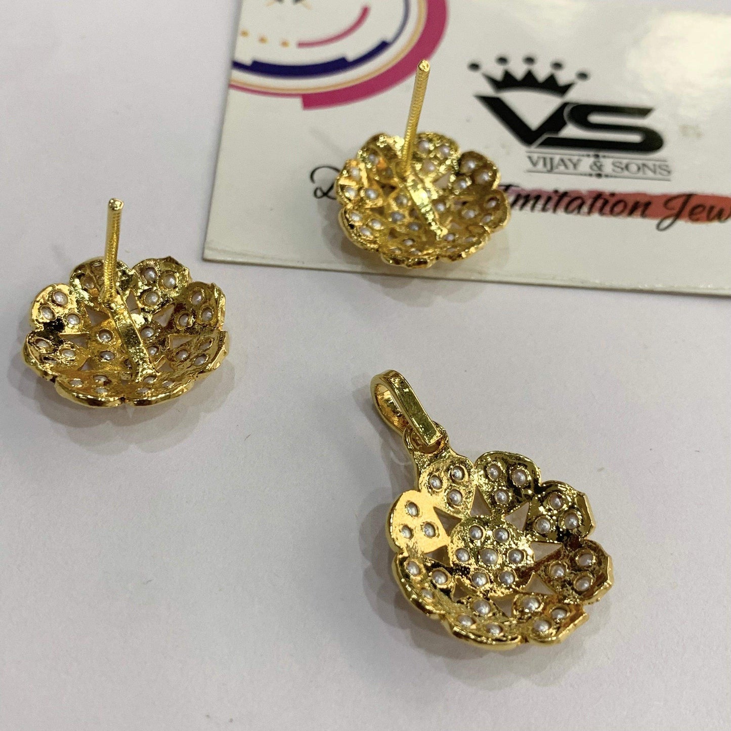 Jadau pendent set 45678912 - Vijay & Sons