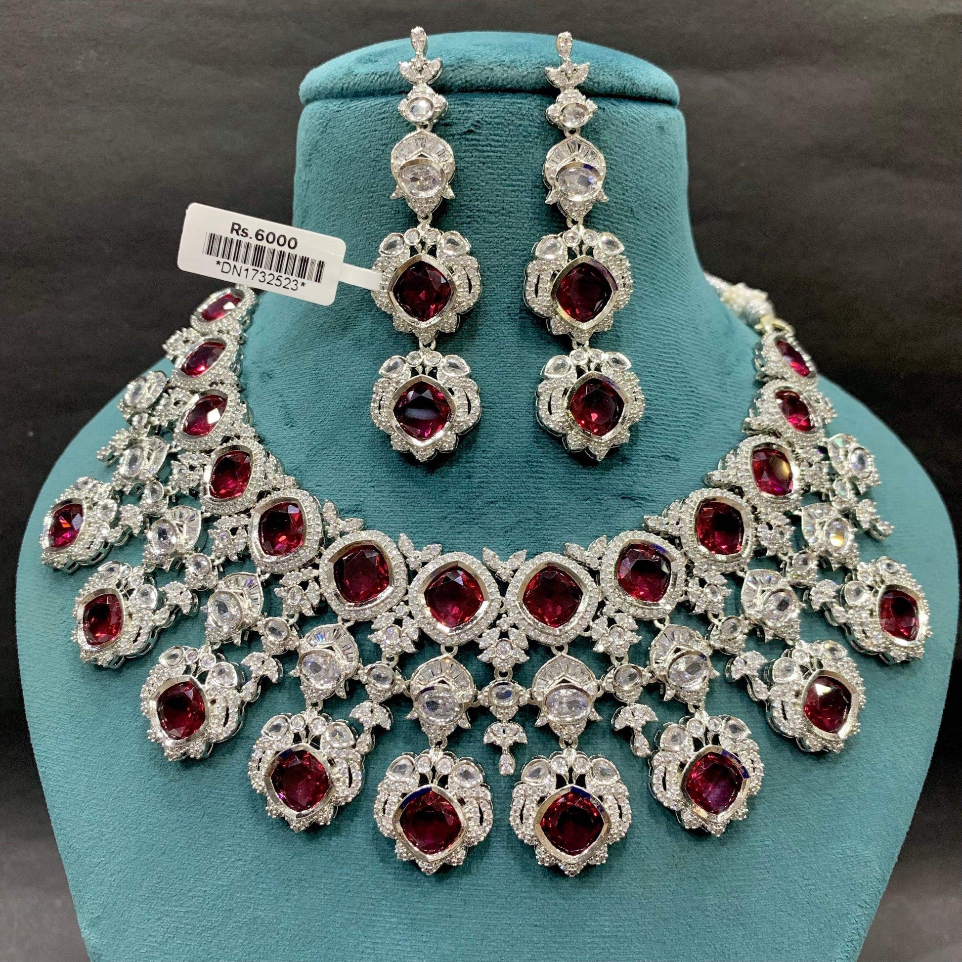 Zircon Necklace Set 3345 - Vijay & Sons