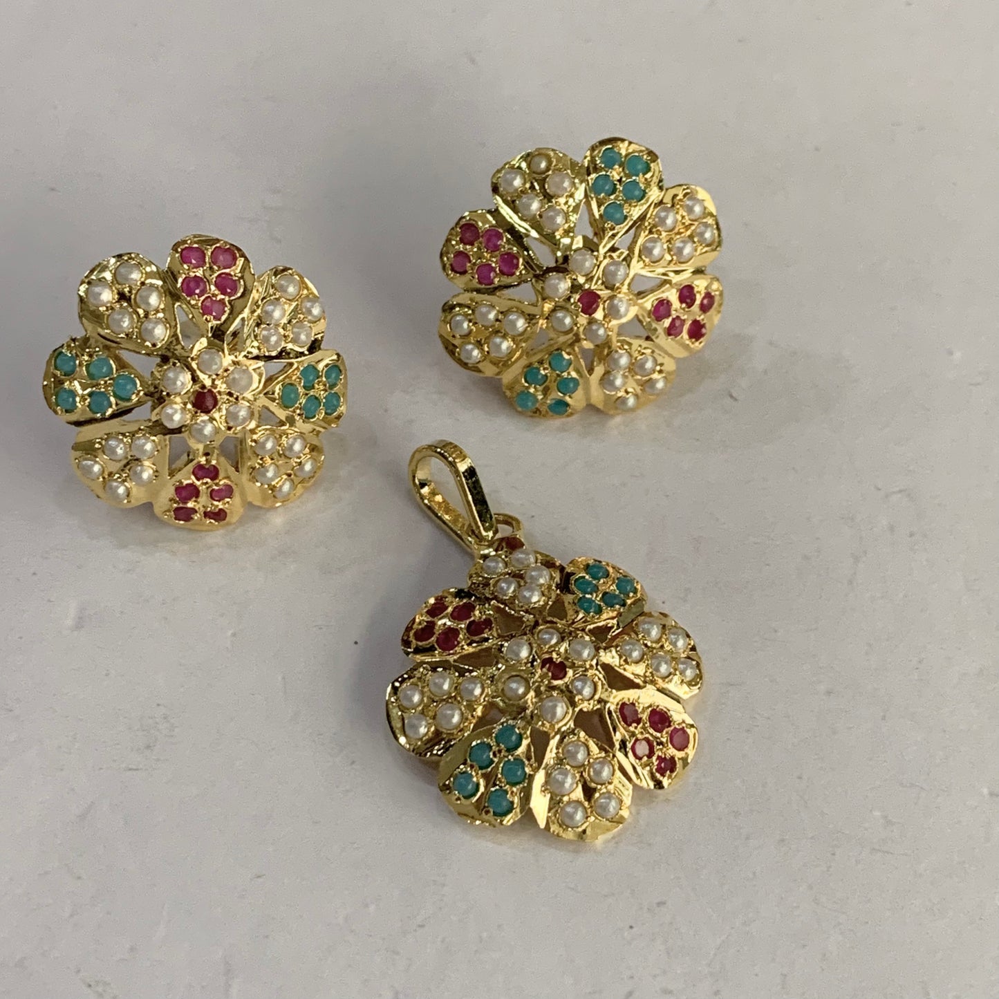 Jadau Pendant set 493729 - Vijay & Sons