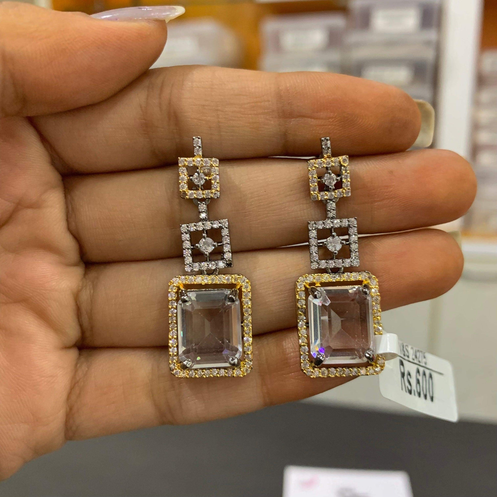 Zircon Earrings 466556 - Vijay & Sons