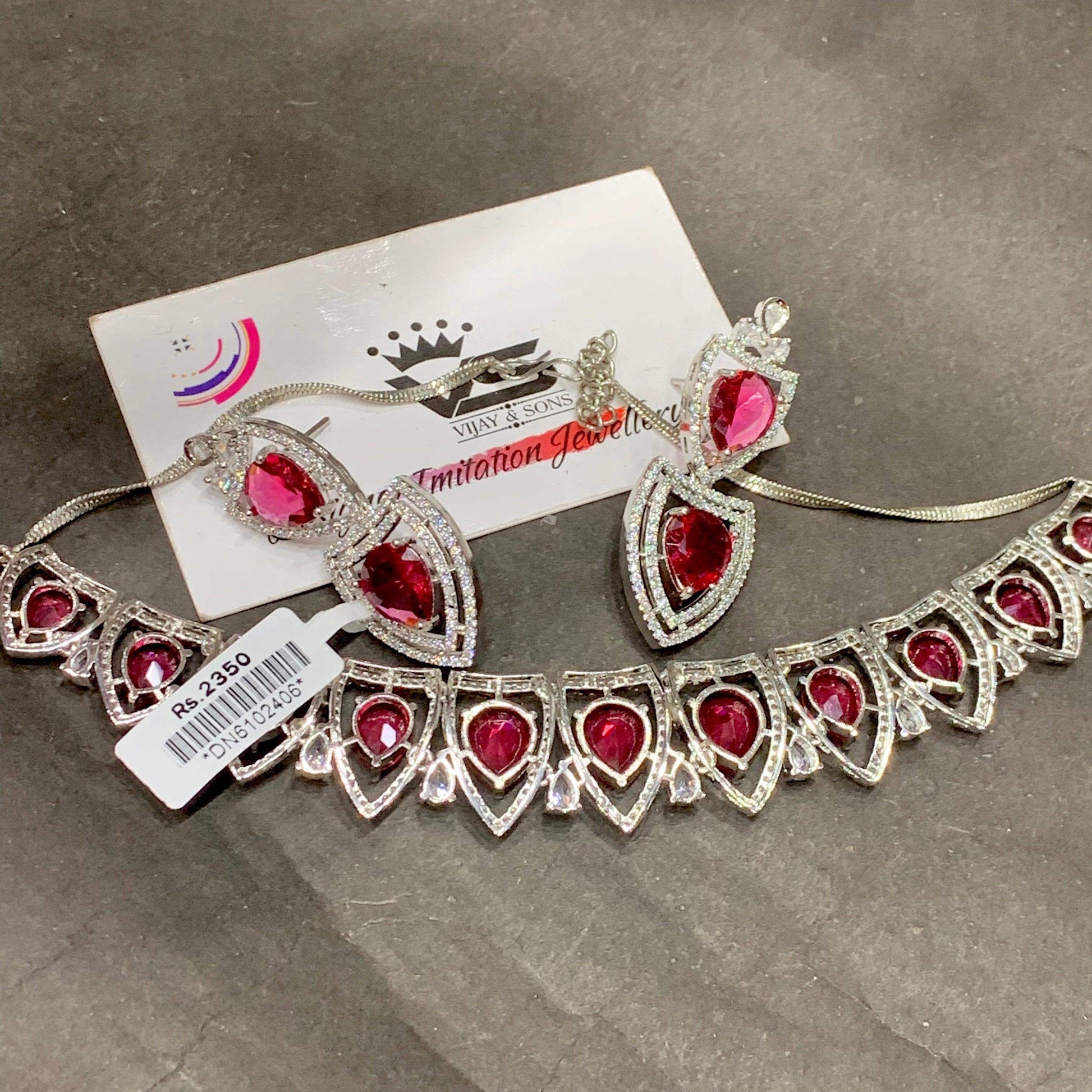 Zircon Necklace Sets 696568 - Vijay & Sons