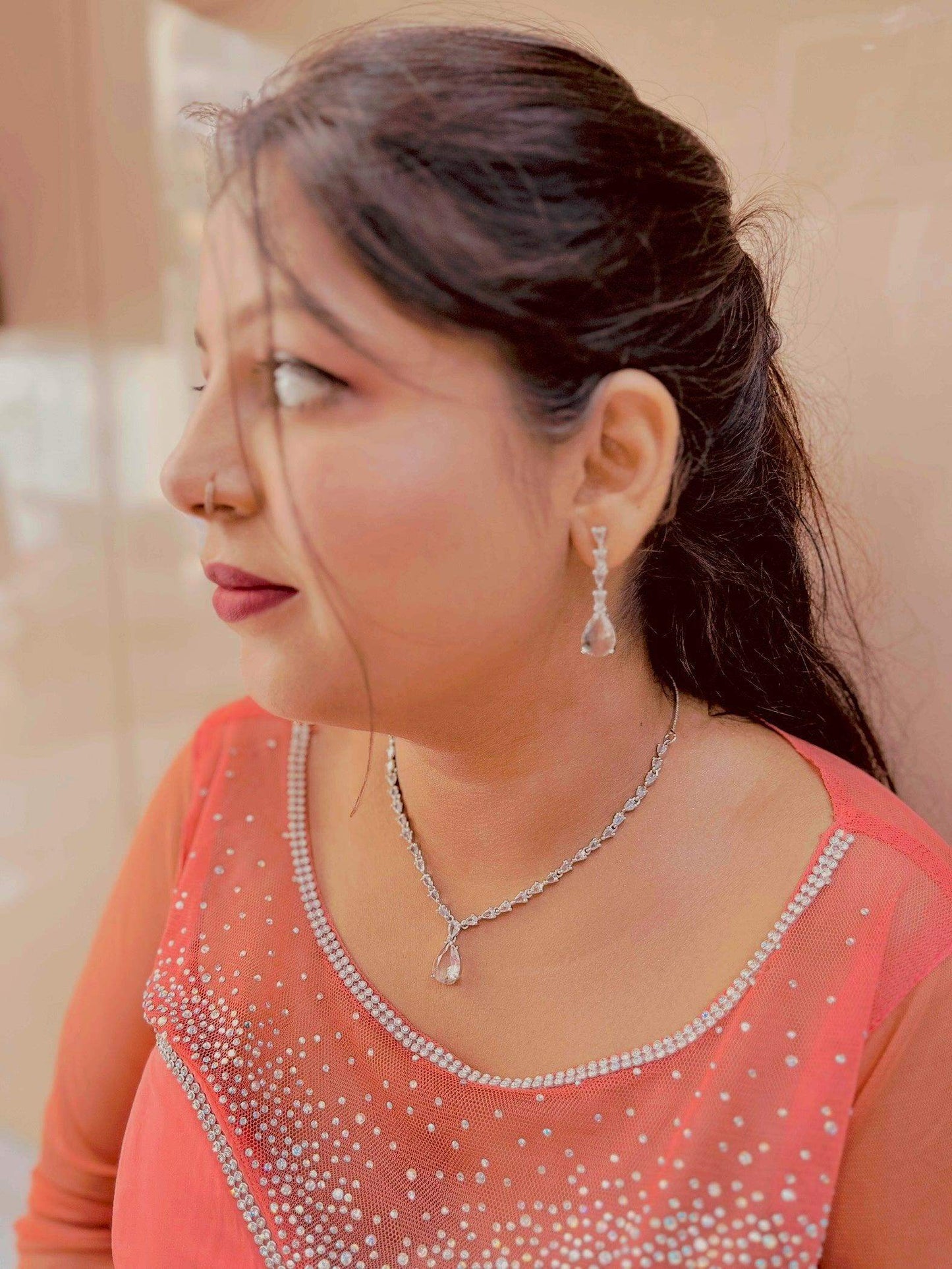 Zircon Necklace Set 478465 - Vijay & Sons