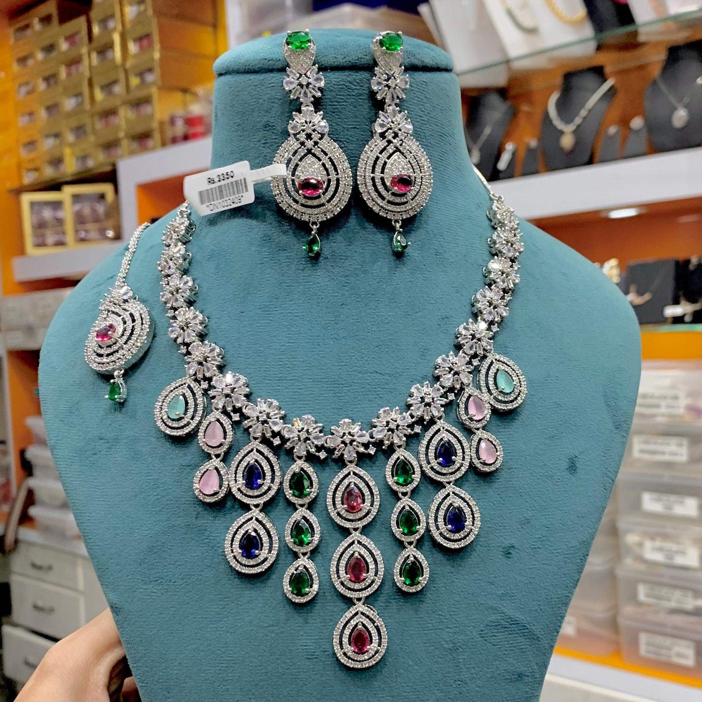 Zircon Necklace Set 562544 - Vijay & Sons