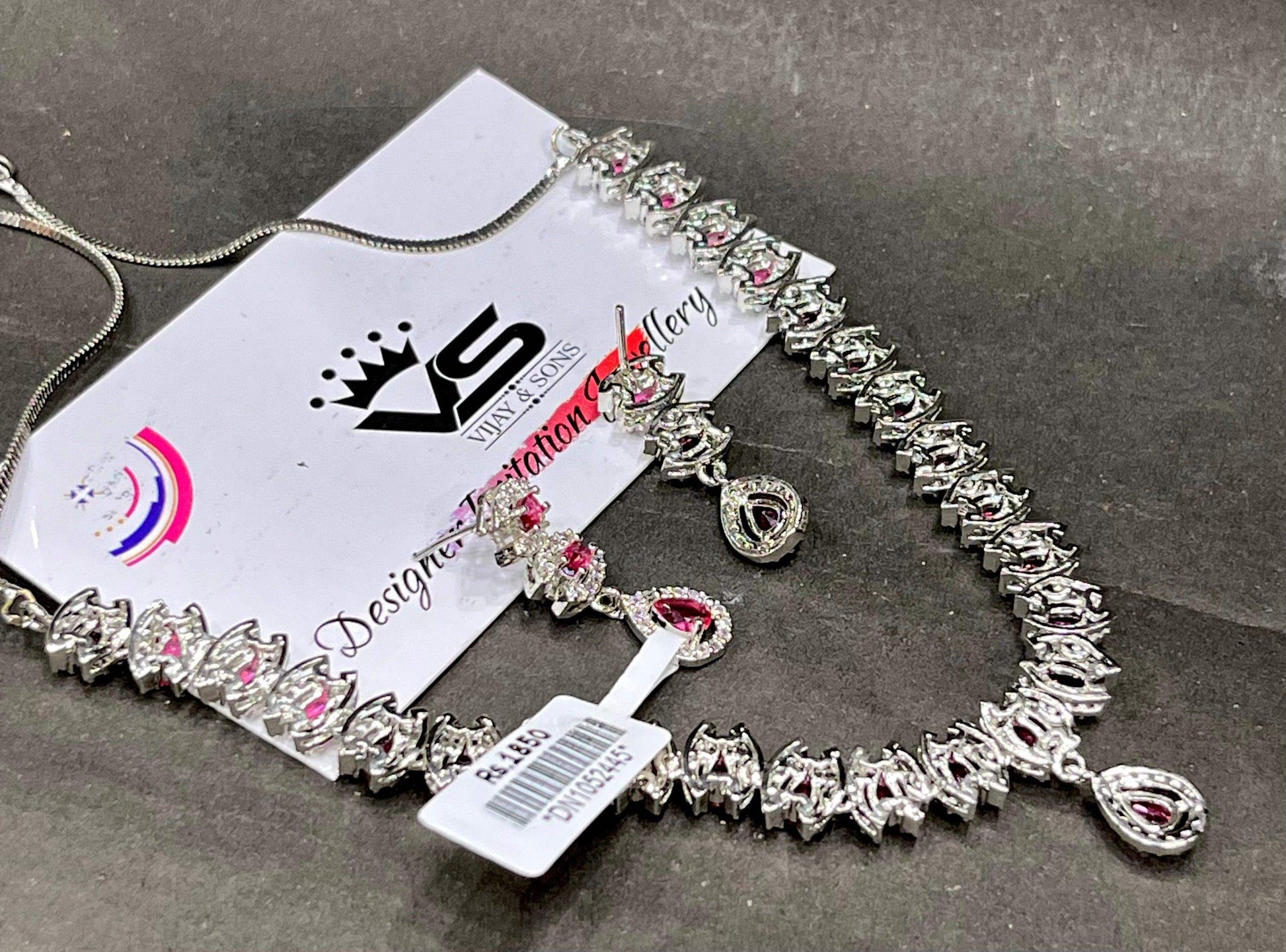 Zircon Necklace Set 46543 - Vijay & Sons