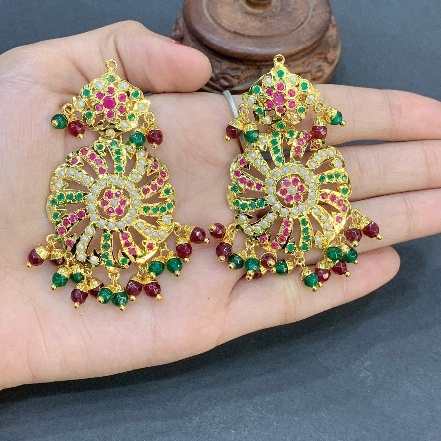 Jadau earrings 786535 - Vijay & Sons