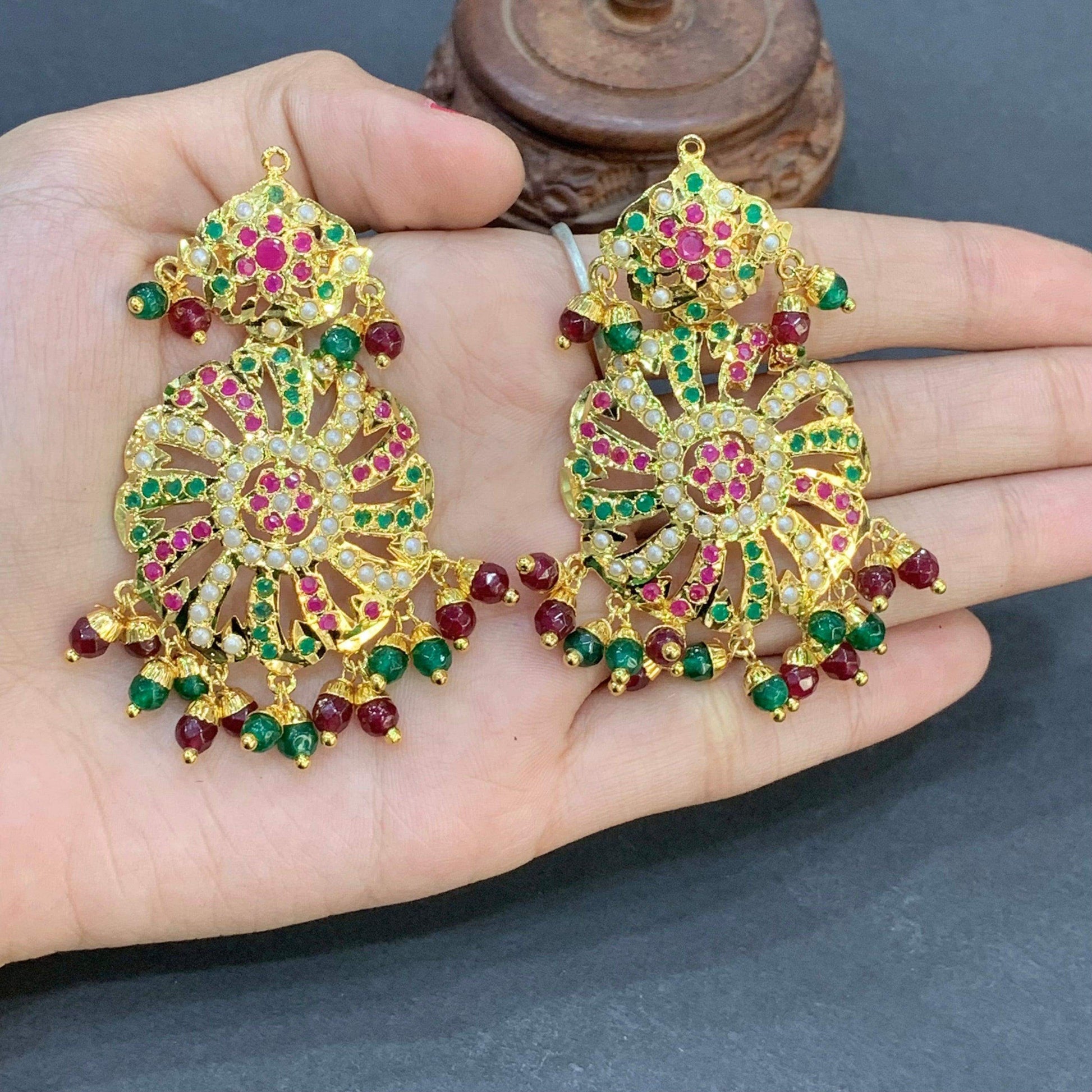 Jadau earrings 786535 - Vijay & Sons