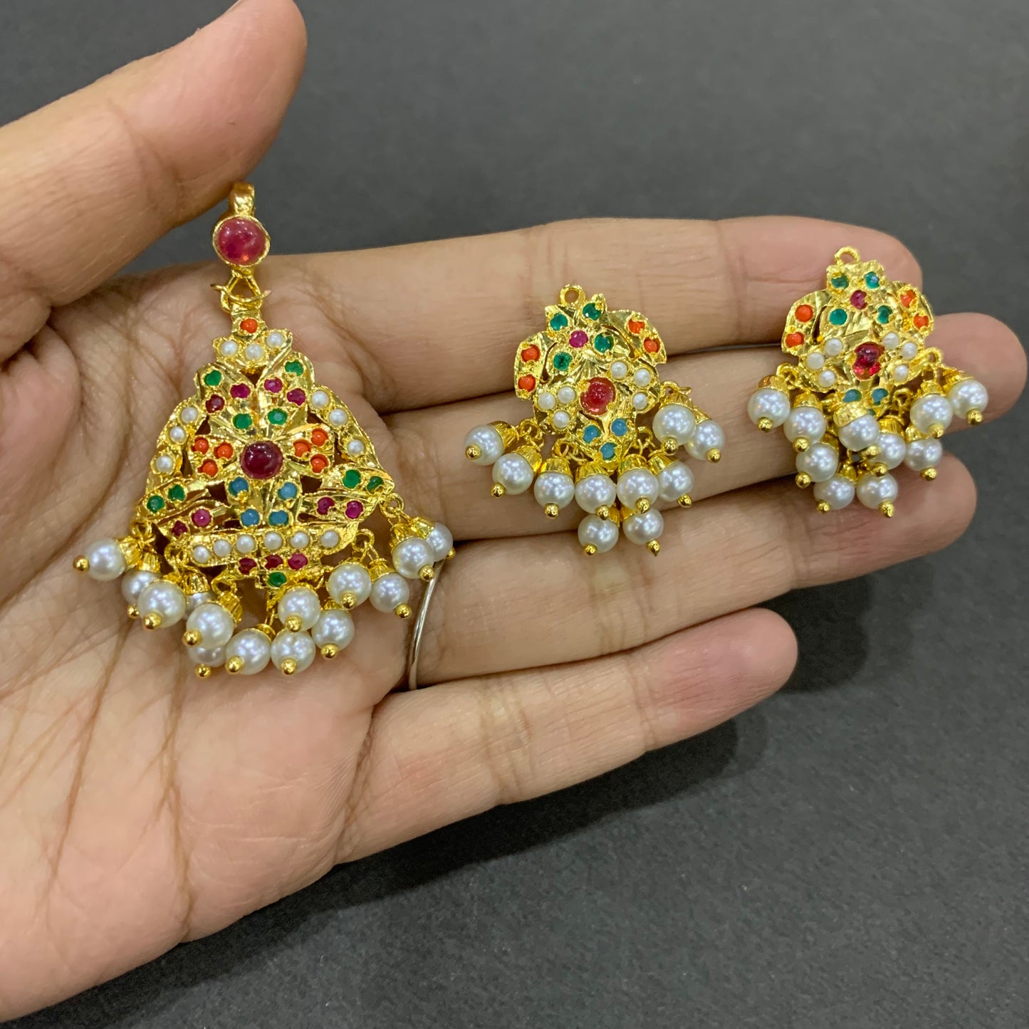 Jadau Pendant Set 2947290 - Vijay & Sons