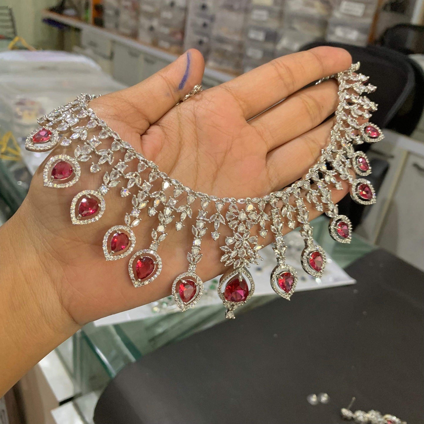 Zircon Necklace Sets 267567 - Vijay & Sons
