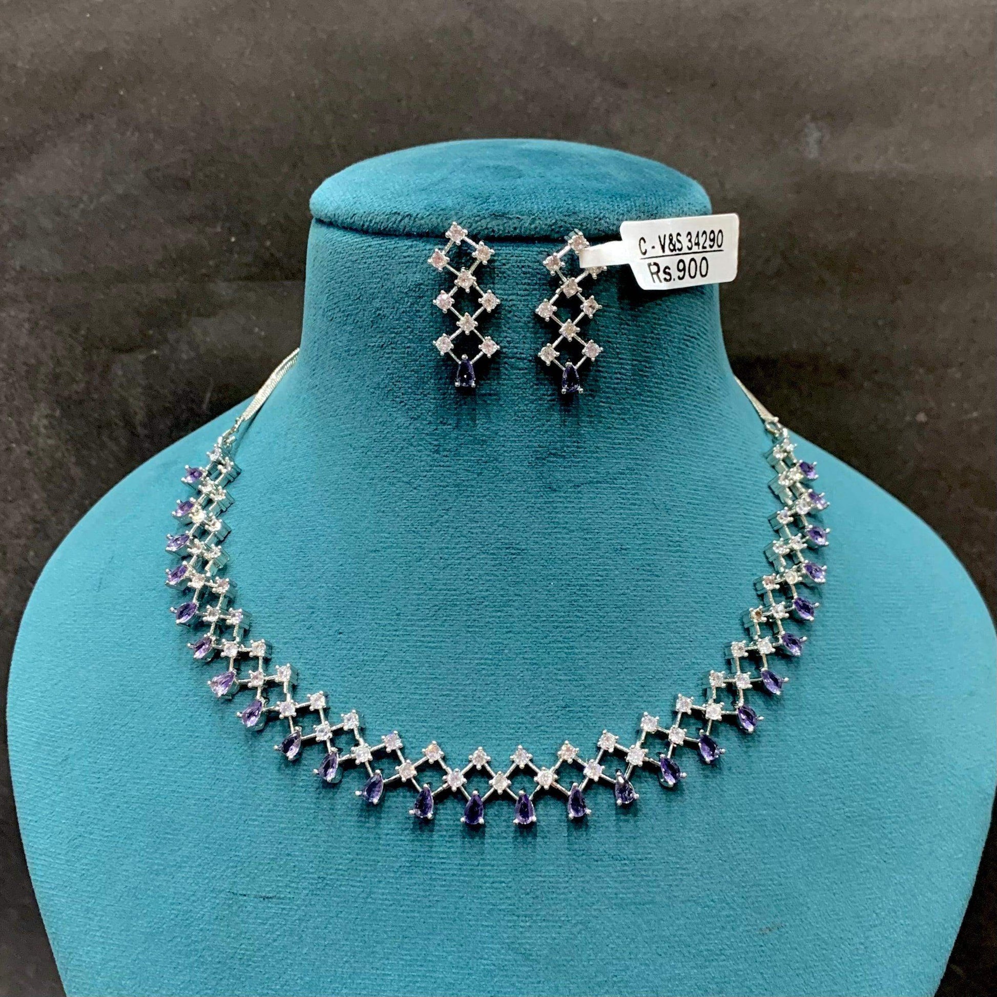 Zircon Necklace Set 99876 - Vijay & Sons