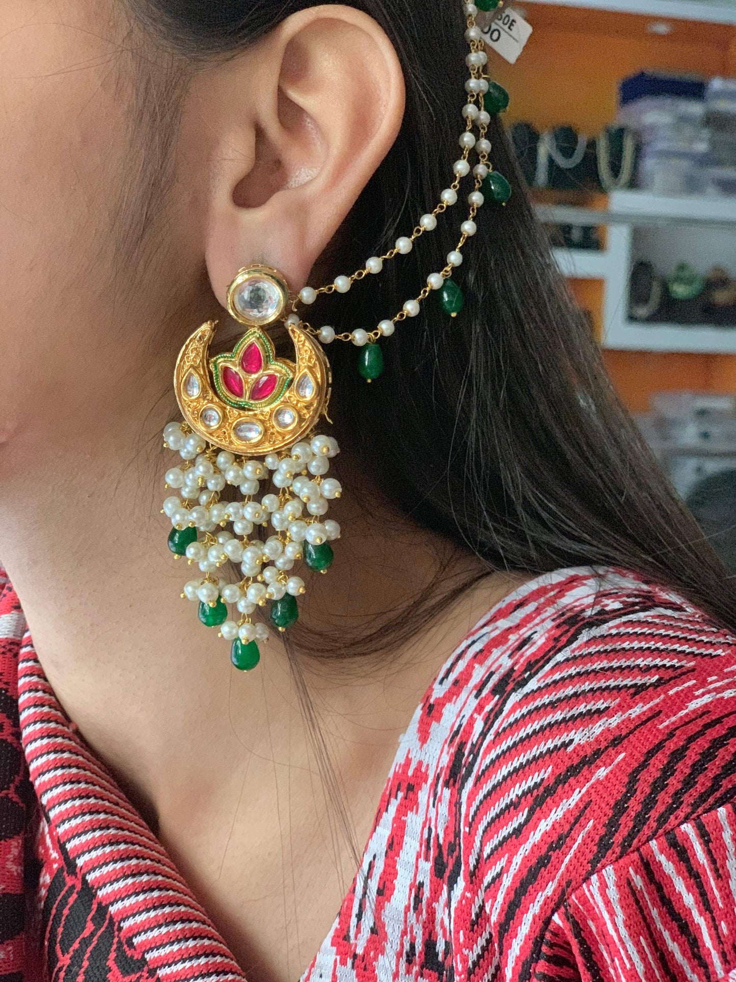 Kundan Earrings 72388 - Vijay & Sons