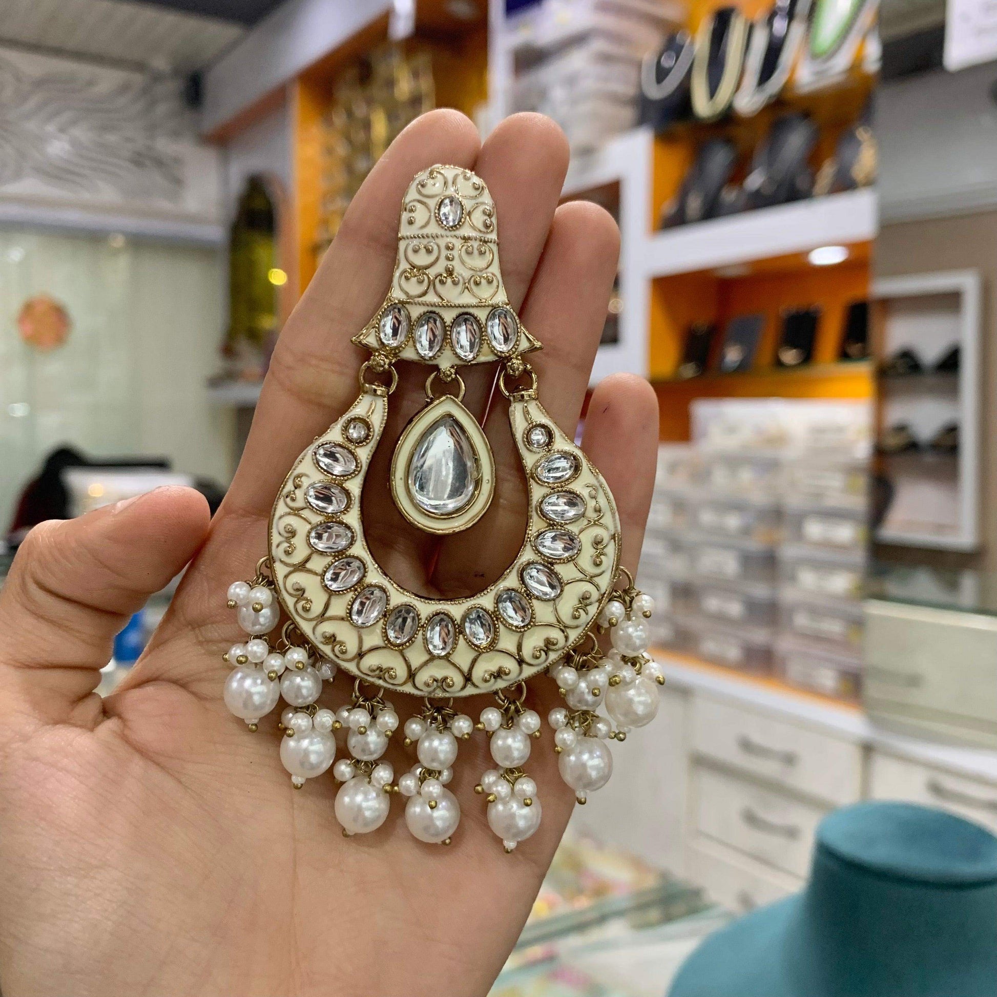 Kundan Earrings 466544 - Vijay & Sons