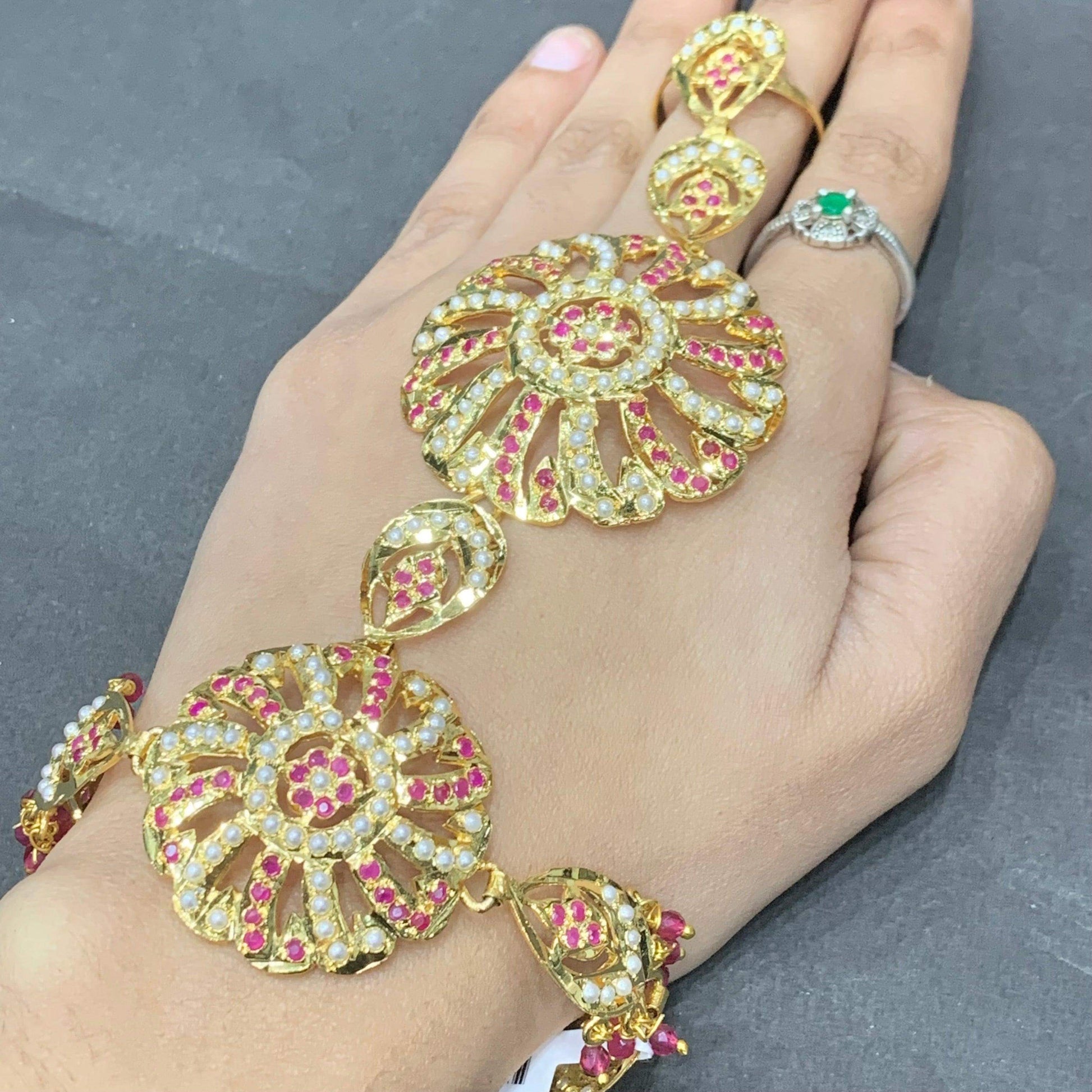Jadau Ring adjustable size 2947134 - Vijay & Sons