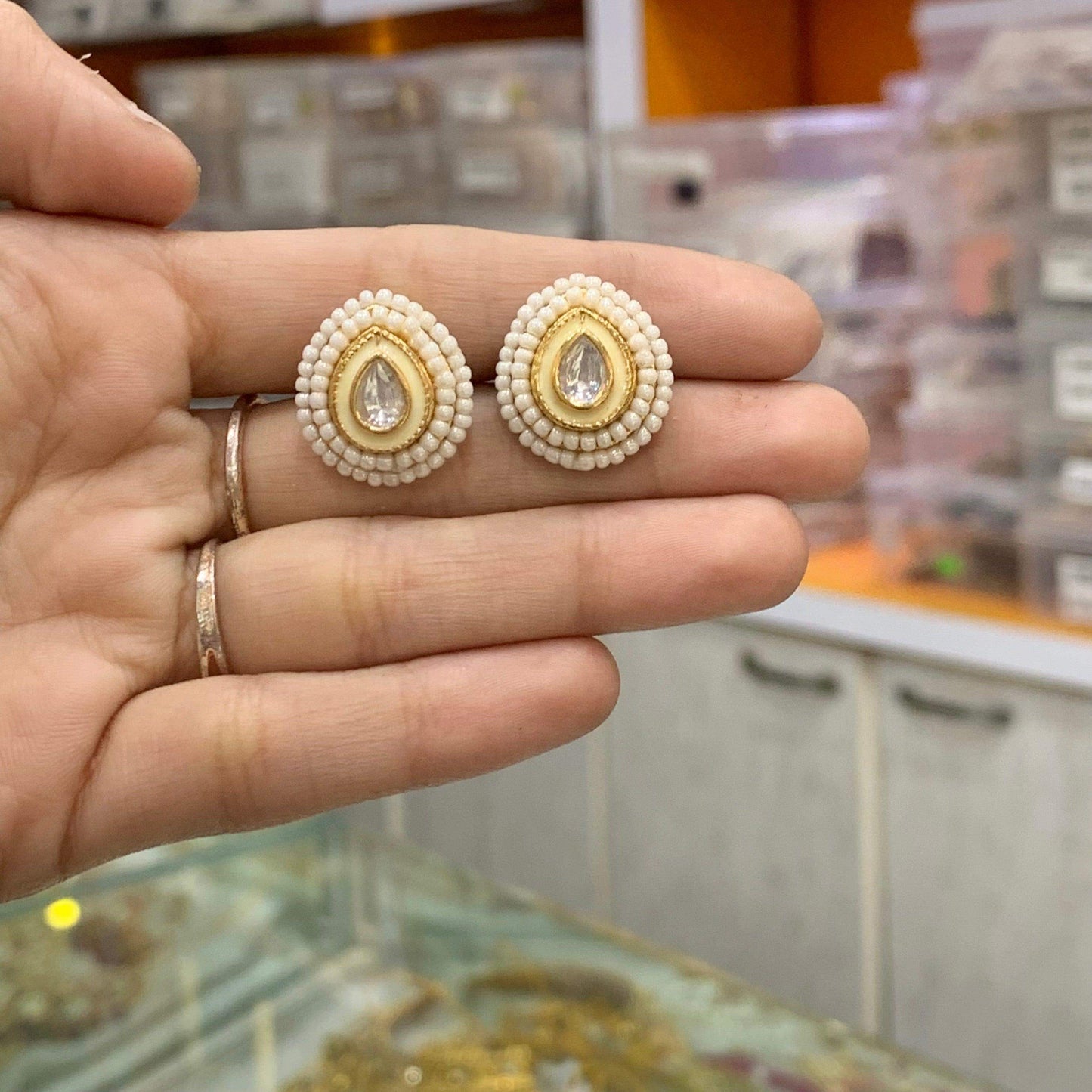 Kundan Earrings 56654 - Vijay & Sons