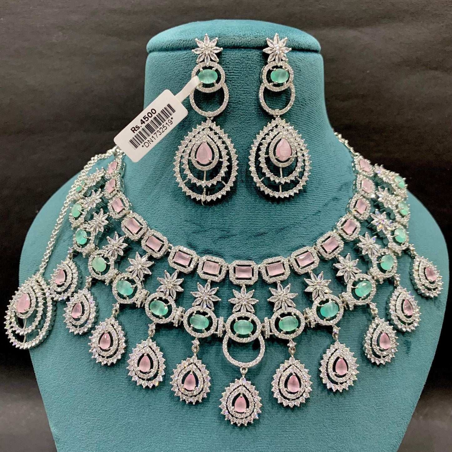 Diamond necklace set 6443 - Vijay & Sons