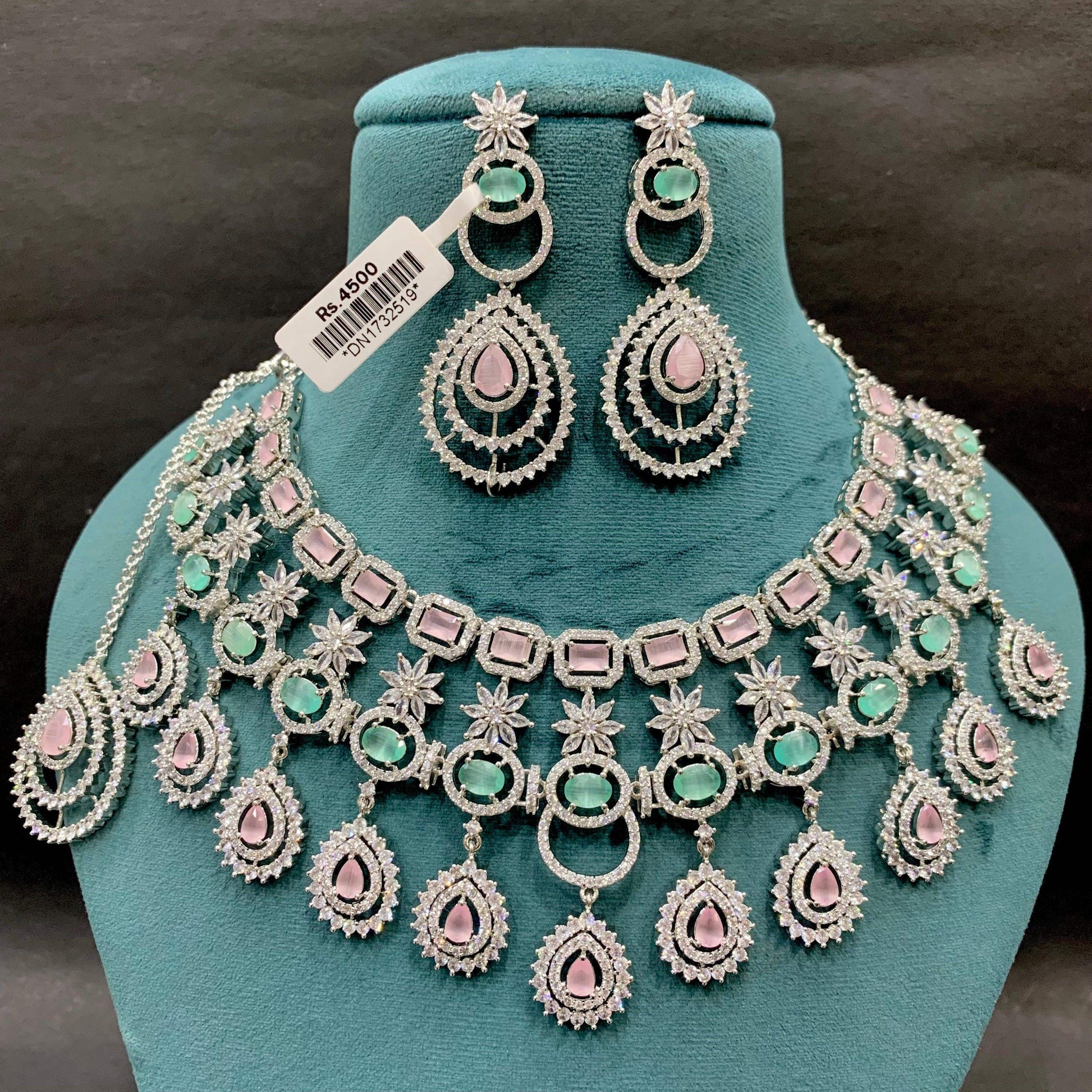 Diamond necklace set 6443 - Vijay & Sons