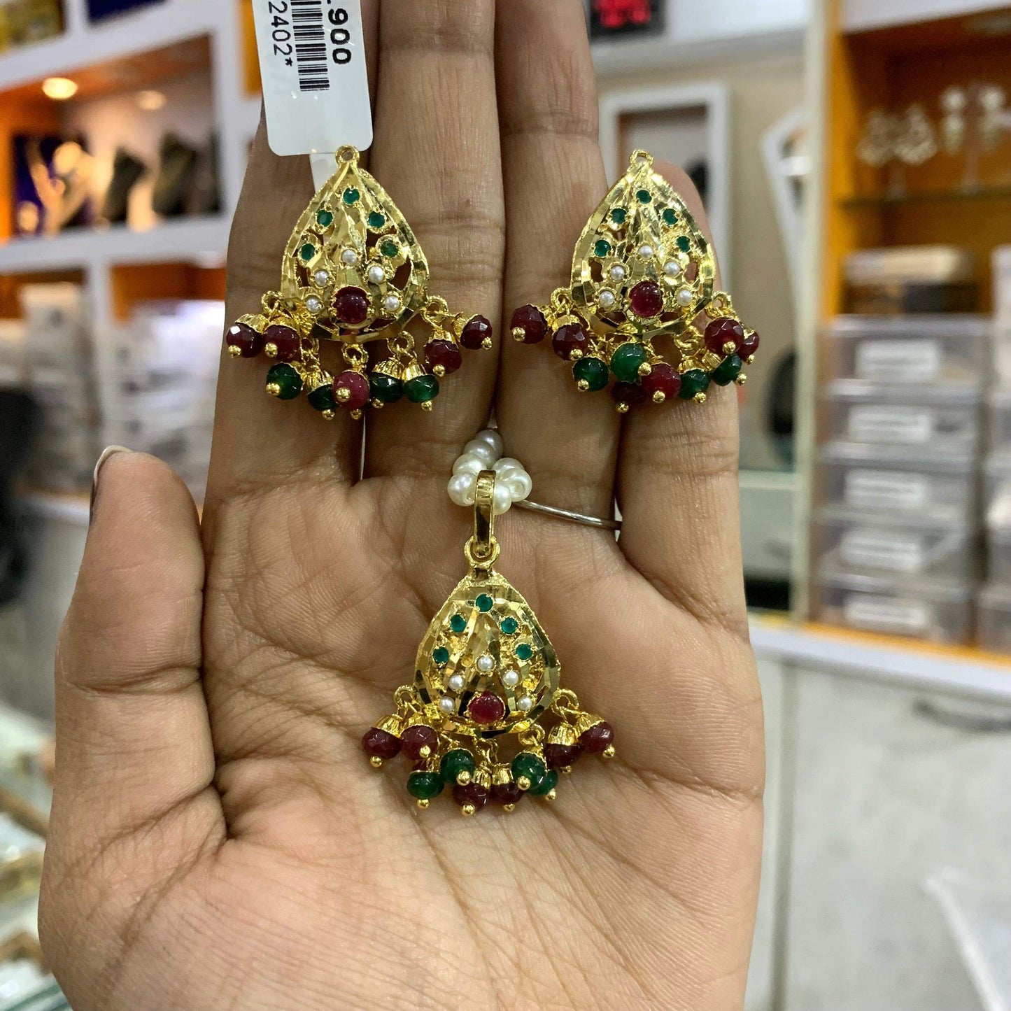 Jadau pendant sets 45775 - Vijay & Sons